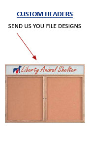 Premium Enclosed Indoor Wood Frame Bulletin Boards with Message Header - 2 & 3 Door Wall Display Cases for Office, Classroom & Home Organization | Durable Corkboard for Notes & Announcements