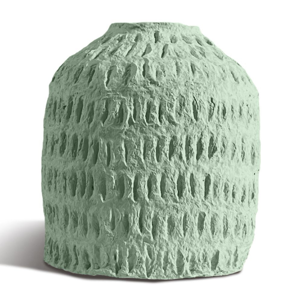 Matteurs Cotton Stone Vase Jar - Handmade Ceramic Vase with Unique Dash Dash Texture for Home Decor, Wedding Centerpiece & Boho Style Interior Design