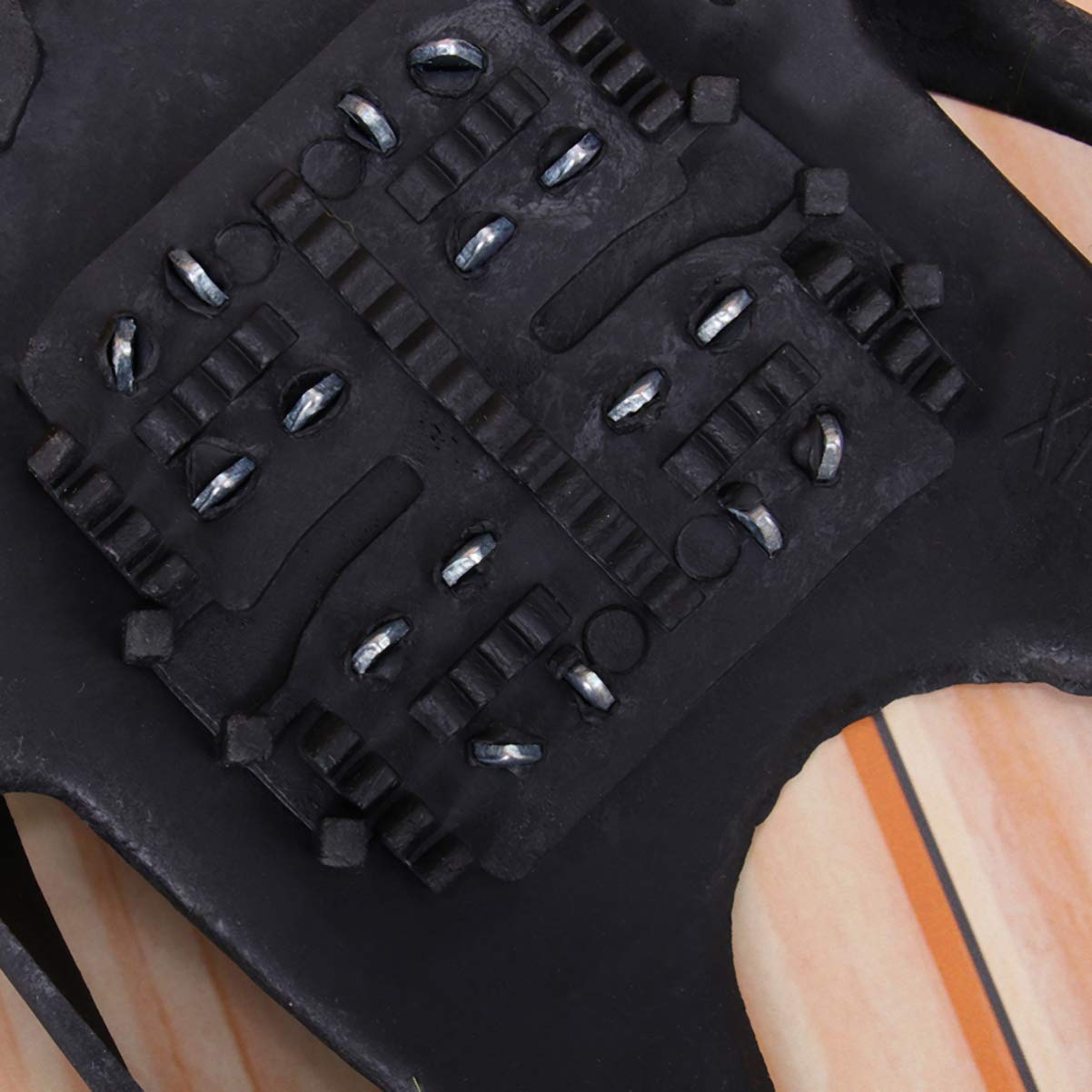 HEALLILY Anti-Slip Ice Cleats for Shoes - 24 Steel Spikes Traction Snow Grips for Winter Walking, Hiking, Climbing & Jogging - Black Size S - Perfect for Icy Sidewalks, Mountain Trails & Slippery Surfaces