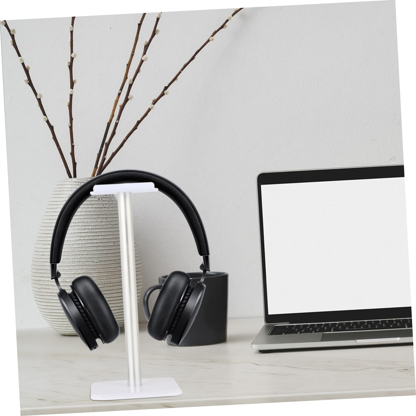 Homoyoyo Metal Headphone Stand Holder - Adjustable Tabletop Headset Rack for Desk, Office, Gaming Setup & Home Organization (1 Pack) - Perfect for Organizing Headphones, Headsets & Accessories on Workstation or Gaming Desk
