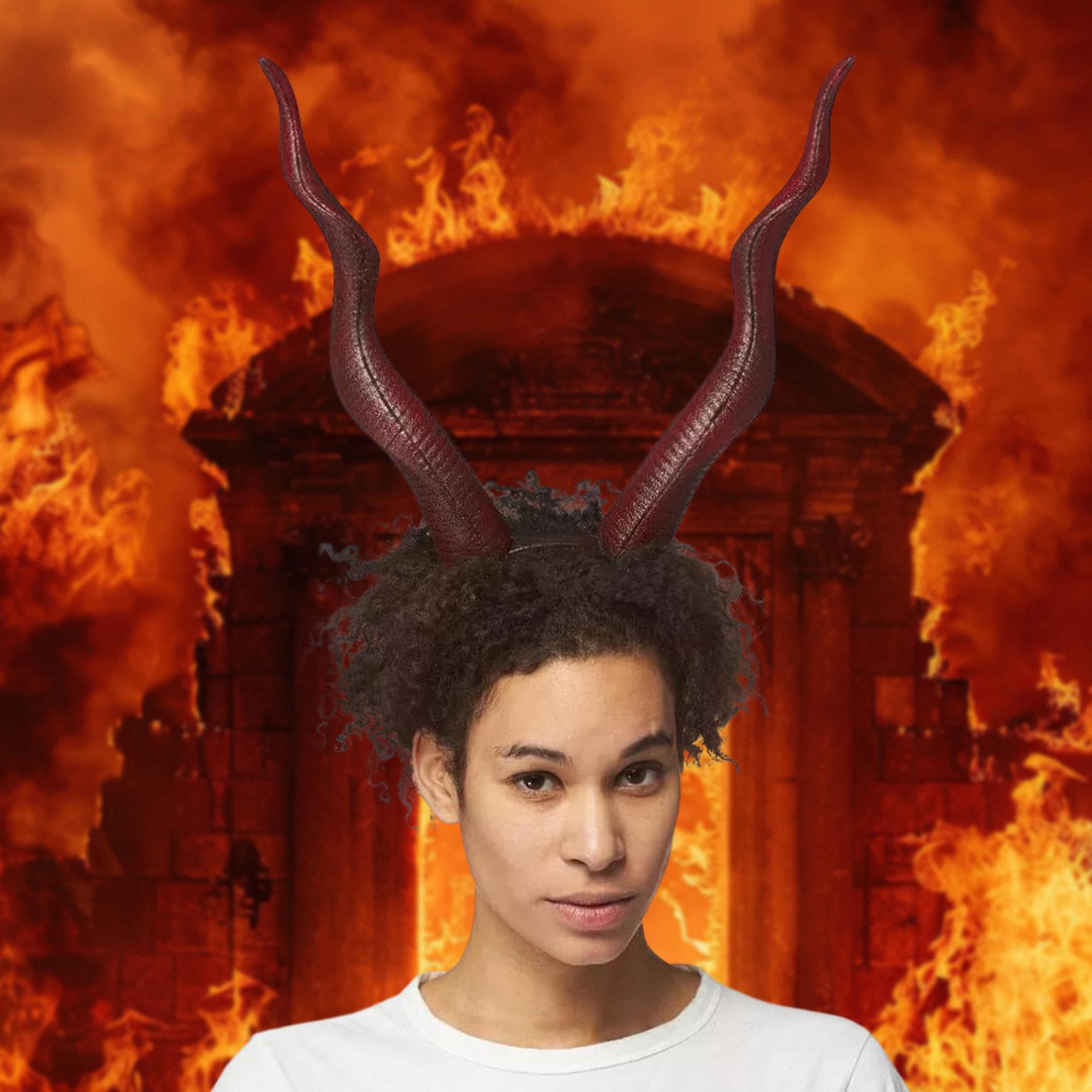 Red Devil Horns Headband - Lightweight & Comfortable Costume Accessory for Halloween, Cosplay, and Parties