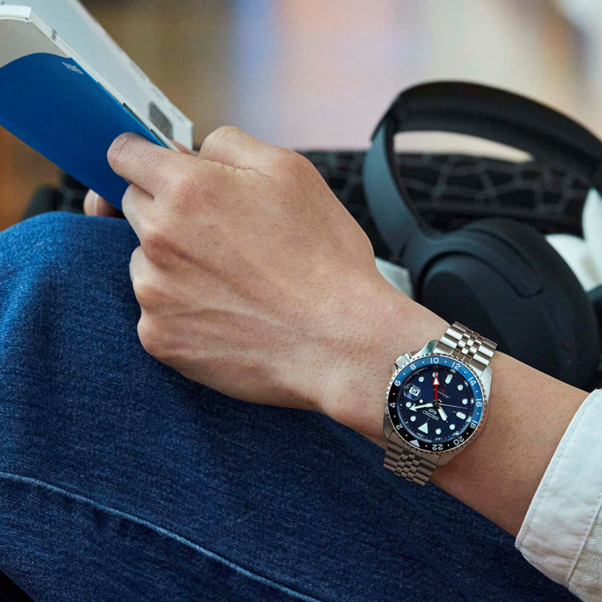 Seiko SKX 42.5mm Blueberry Automatic Diver Watch for Men - Stainless Steel Case & Bracelet, 200m Water Resistant - Perfect for Diving, Swimming & Everyday Wear
