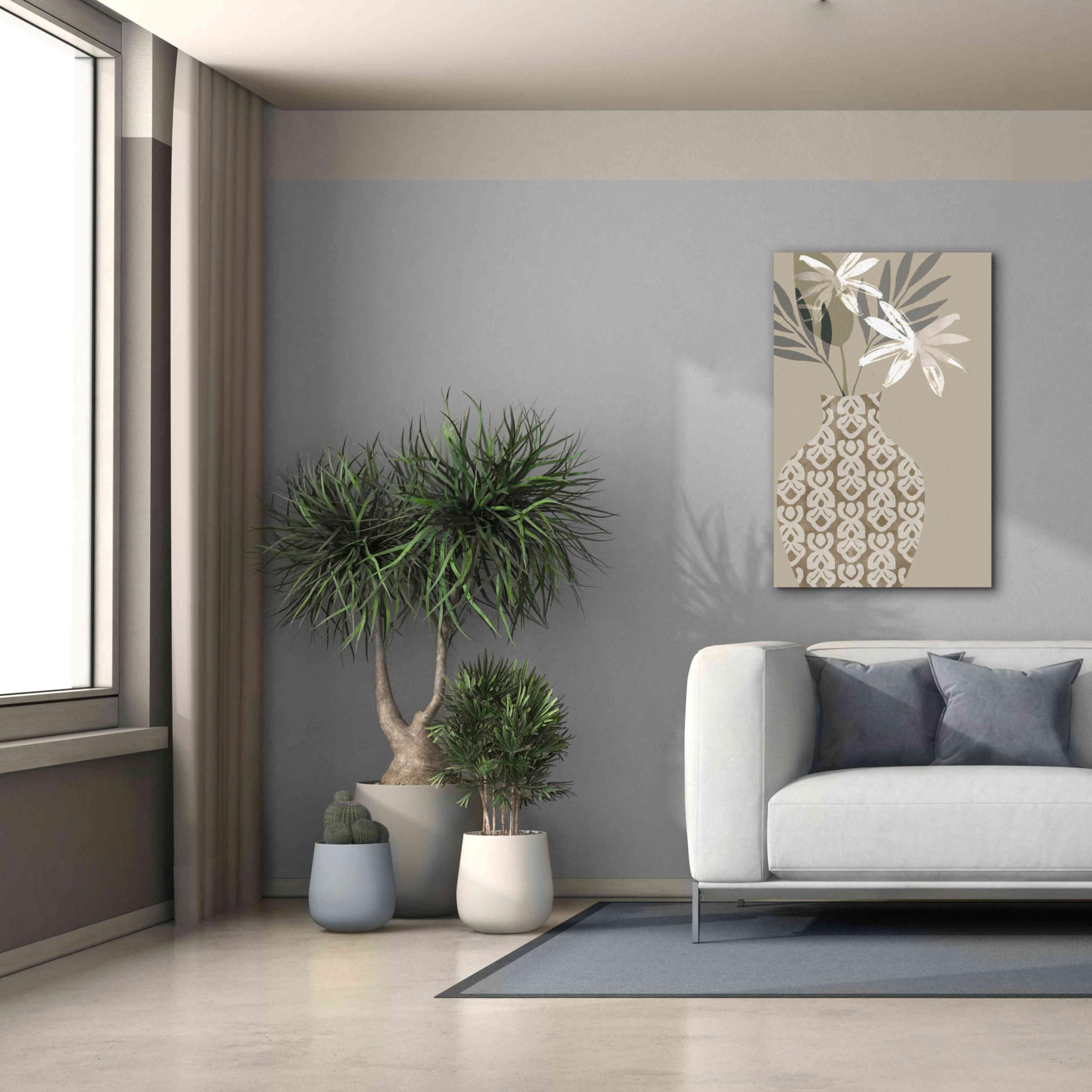 Flora Kouta Graffiti Decorative Vase I Giclee Canvas Wall Art - 26x40 Inches Modern Home Decor for Living Room, Bedroom & Office