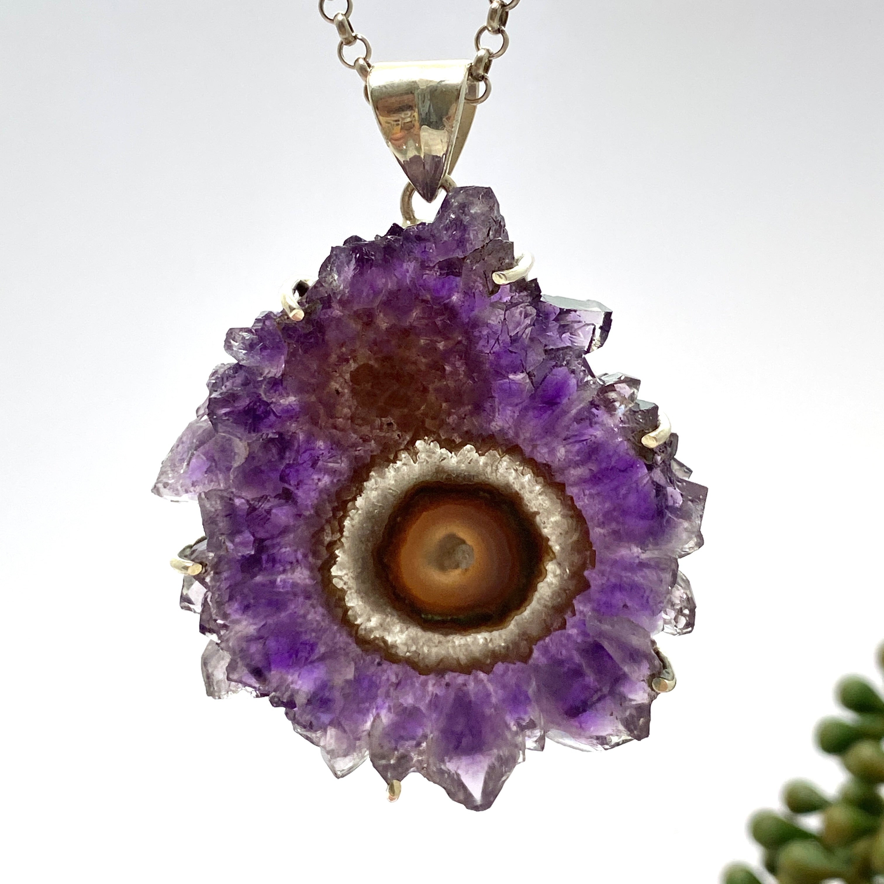 65mm Natural Amethyst Stalactite Pendant Necklace - Healing Crystal Jewelry for Meditation, Chakra Balancing & Spiritual Protection