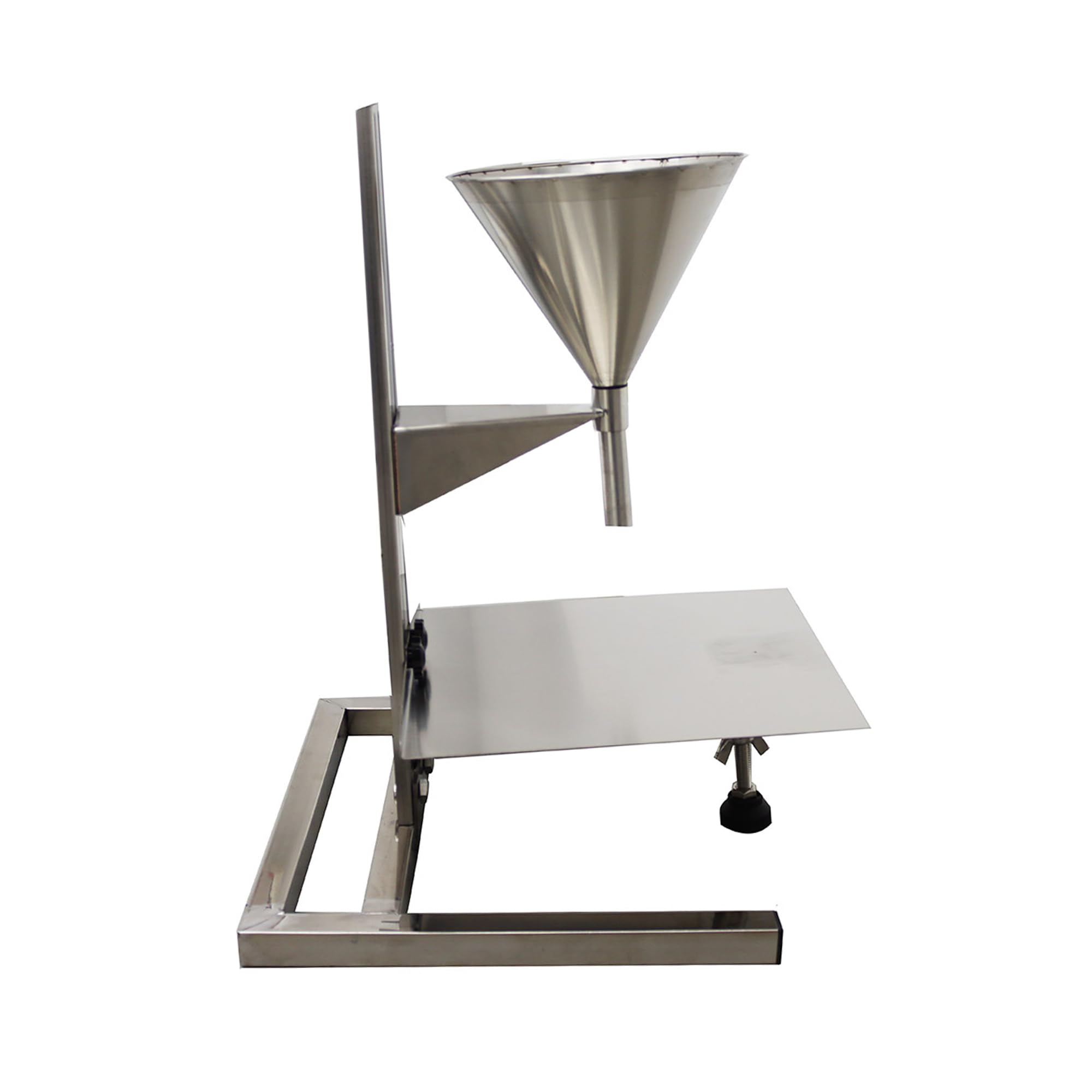 Premium Stainless Steel Feeding Hopper with Adjustable Support Stand - Manual Filling Funnel for Grains, Seeds & Pet Food - 5.5 Inch Wide Base - Perfect for Farm, Bakery & Home Kitchen Use