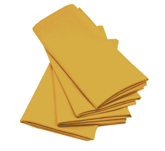 Vintage Gold Napkins Set of 12 - Elegant Embroidered Linen Dinner Napkins for Formal Dining, Weddings & Special Occasions