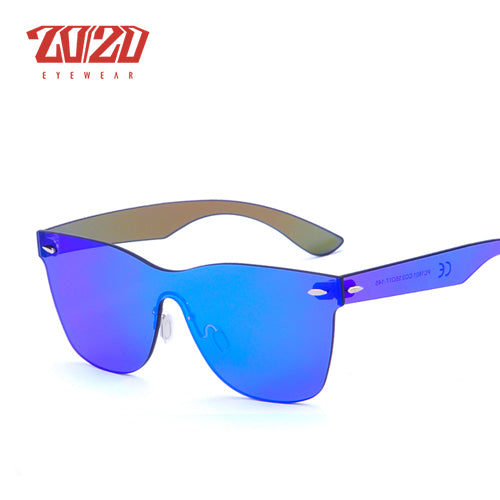 20/20 Unisex Oval Rimless Alloy Polarized Sunglasses PC1601 - UV Protection for Driving, Fishing & Outdoor Activities