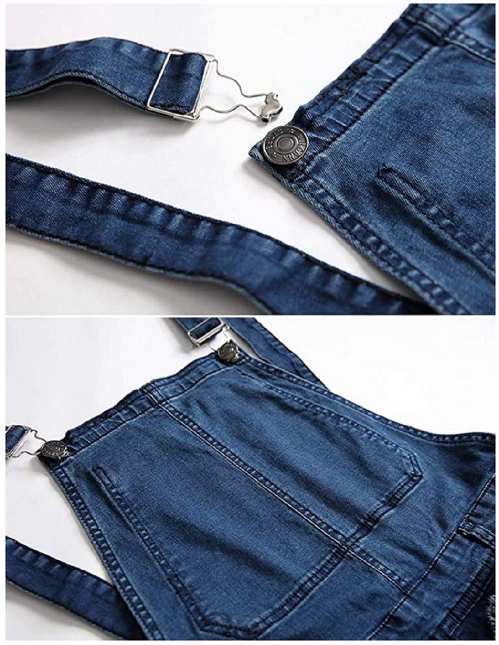 Men's Slim Fit Denim Jumpsuit with Pockets - Fashionable Bib Workwear Overalls for Work & Casual Wear (Navy Blue, Size S) - Perfect for Construction, Farming, DIY Projects & Street Style Fashion