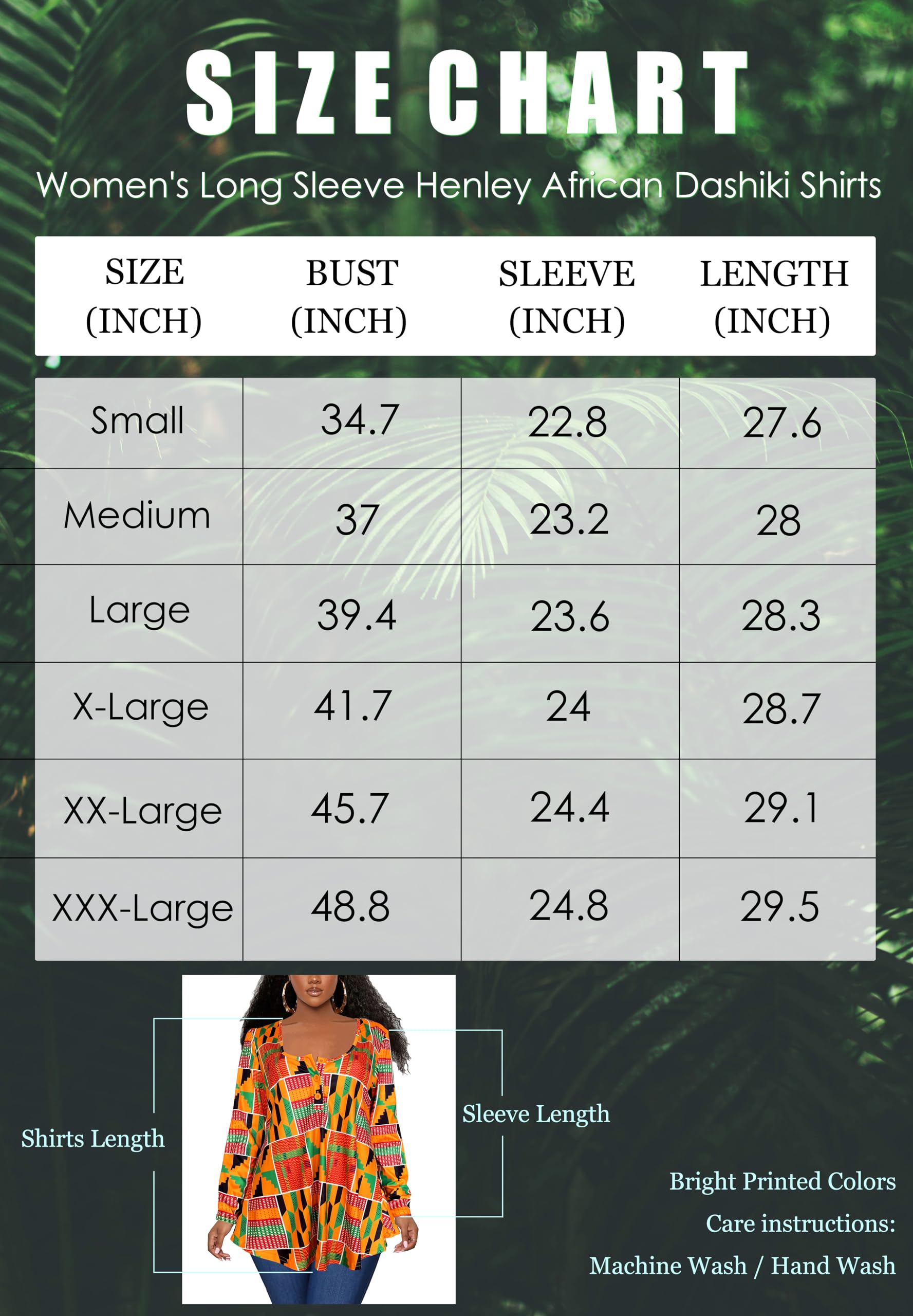 Afibi Women's Long Sleeve Henley T-Shirt - Button Down Loose Fit Blouse with Scoop Neck - African Dashiki Print Top for Casual Wear, Boho Style & Cultural Events