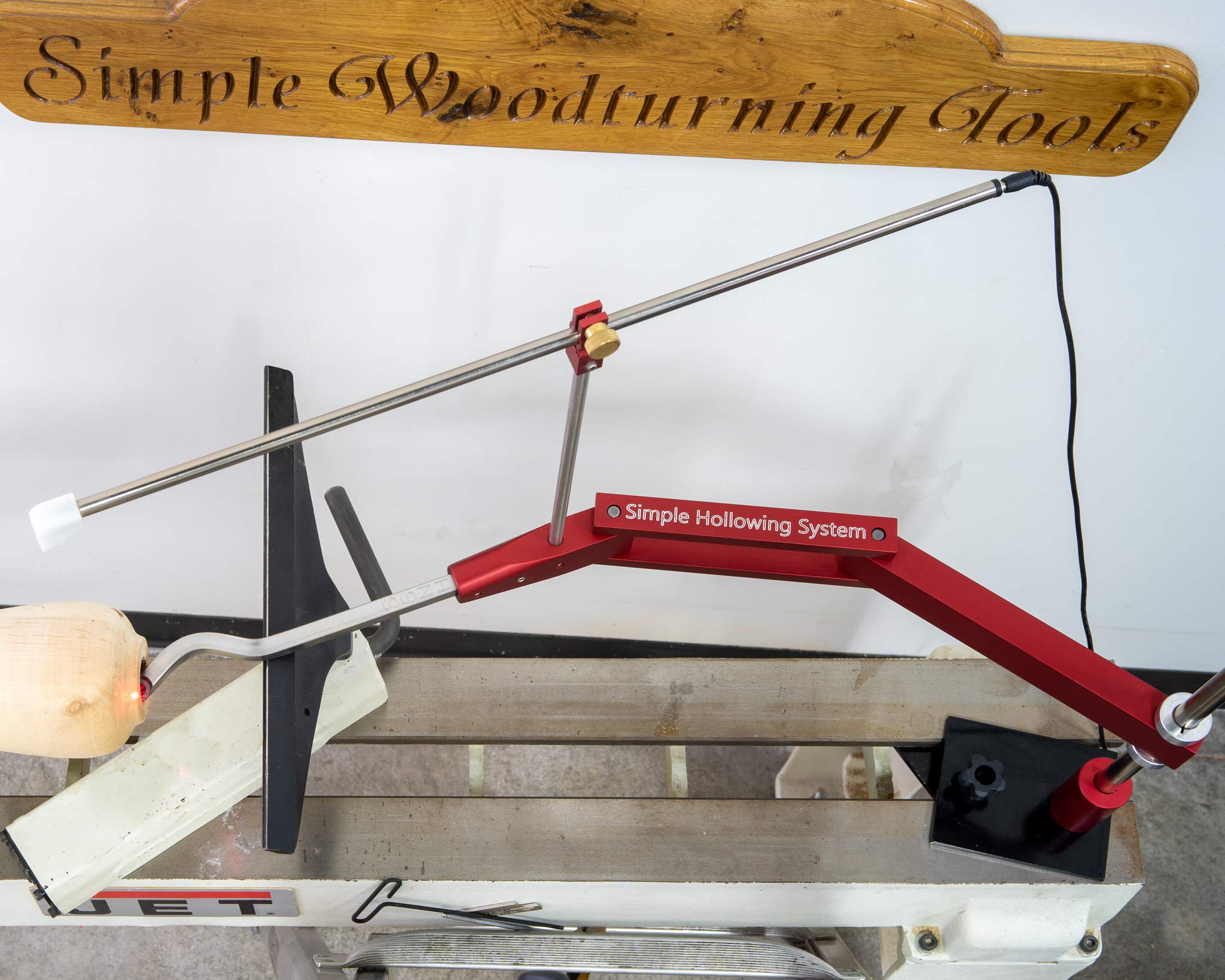 Laser Hollowing System for Woodturning - Stabilizer & Guide for Hollowing Wood with Full-Size Woodturning Tools | Perfect for Bowl Turning, Vase Making & Lathe Projects (SHS with Laser)