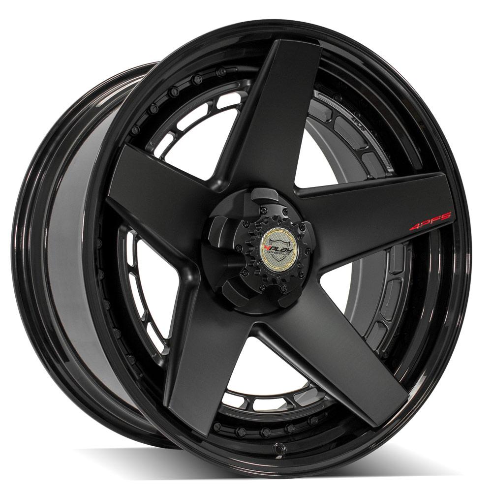 4Play Forged Series 4PF5 Matte Black Center with Gloss Black Barrel 22x10.0 18-Inch 5x127/5x139.7mm 87.1mm Hub Wheels - Premium Alloy Rims for Trucks & SUVs - Perfect for Off-Roading & Street Performance