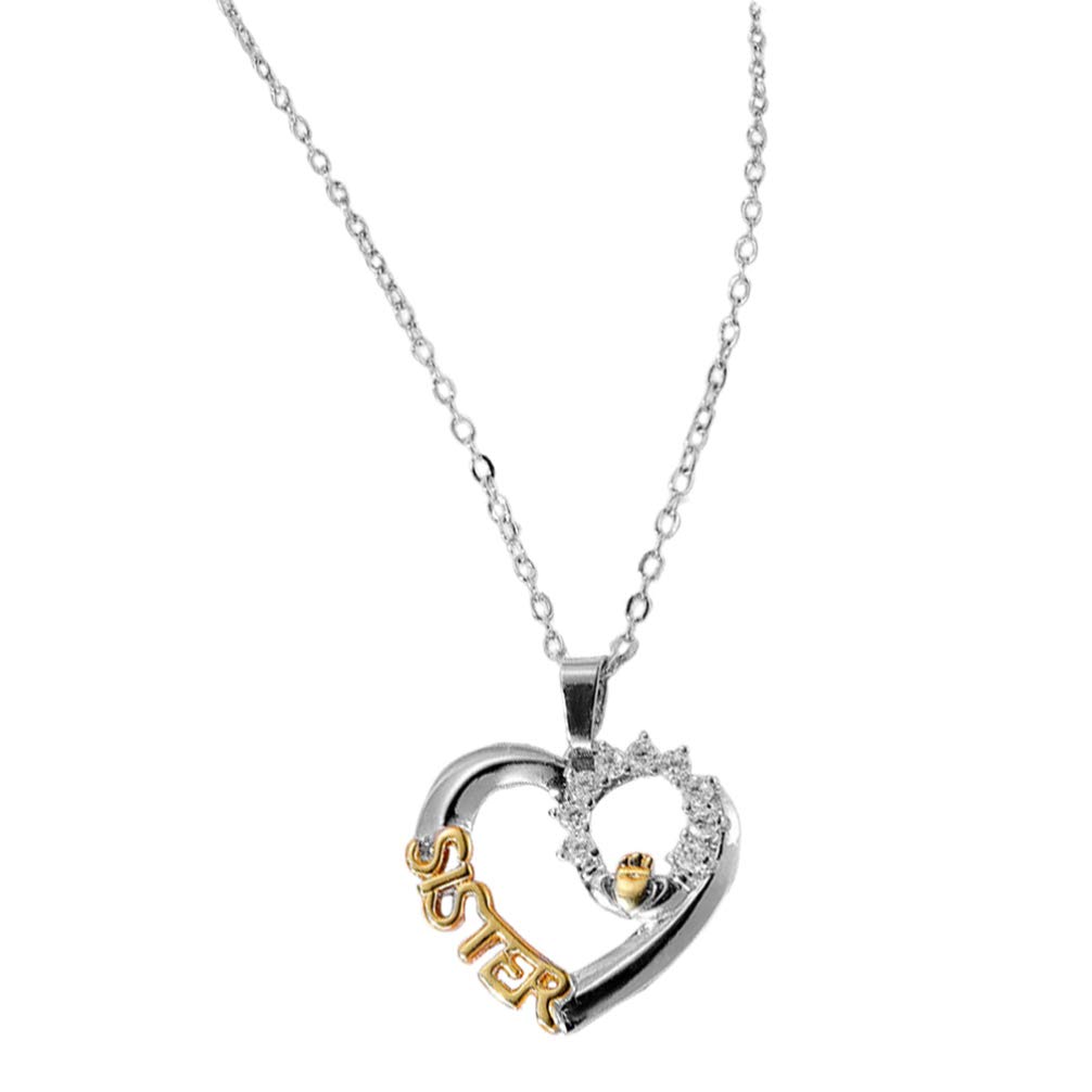 Holibanna Love Heart Necklace - Crystal Heart Choker & Clavicle Chain with Letter Pendant for Women & Girls (Gold) | Perfect for Valentine's Day, Anniversary Gifts & Romantic Date Nights