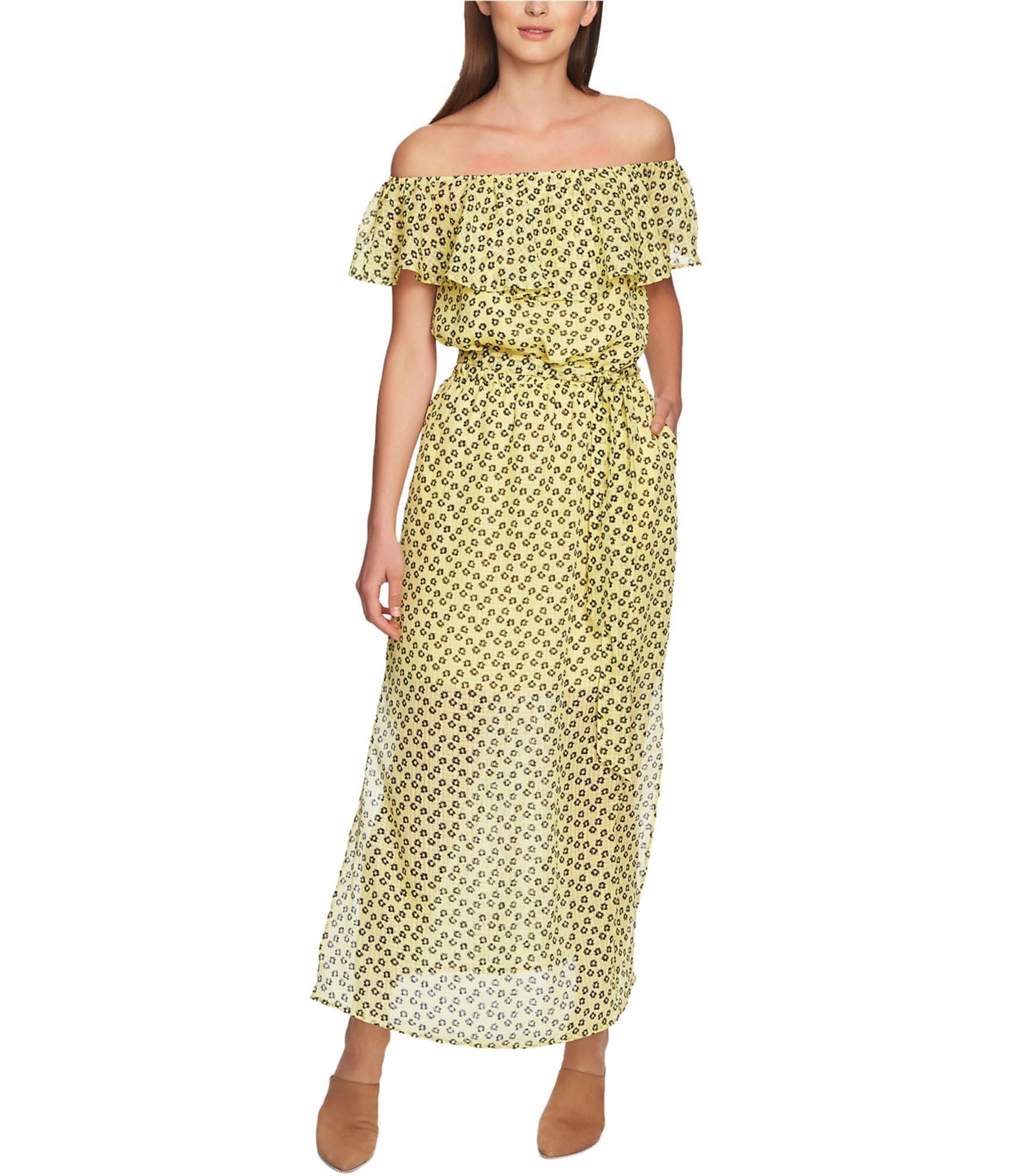 STATE Women's Floral Maxi Dress - Yellow, X-Large | Summer Beach Dress, Boho Chic Outfit for Vacations & Outdoor Parties