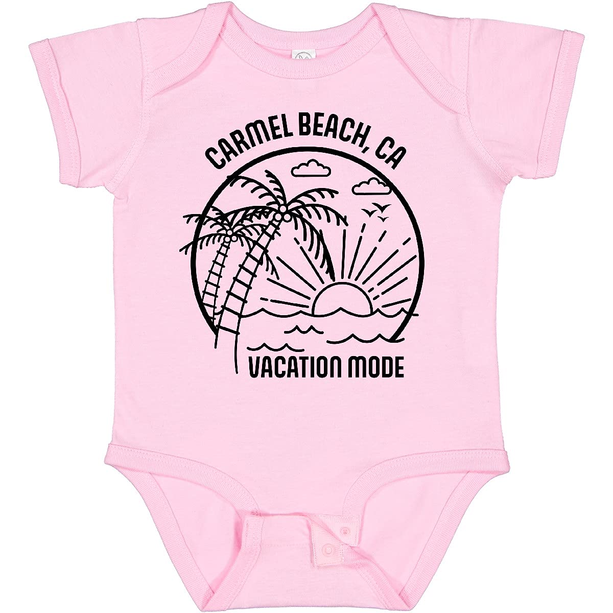 Inktastic Summer Vacation Mode Carmel Beach California Baby Bodysuit - Cute Infant Onesie for Beach Trips & Family Vacations
