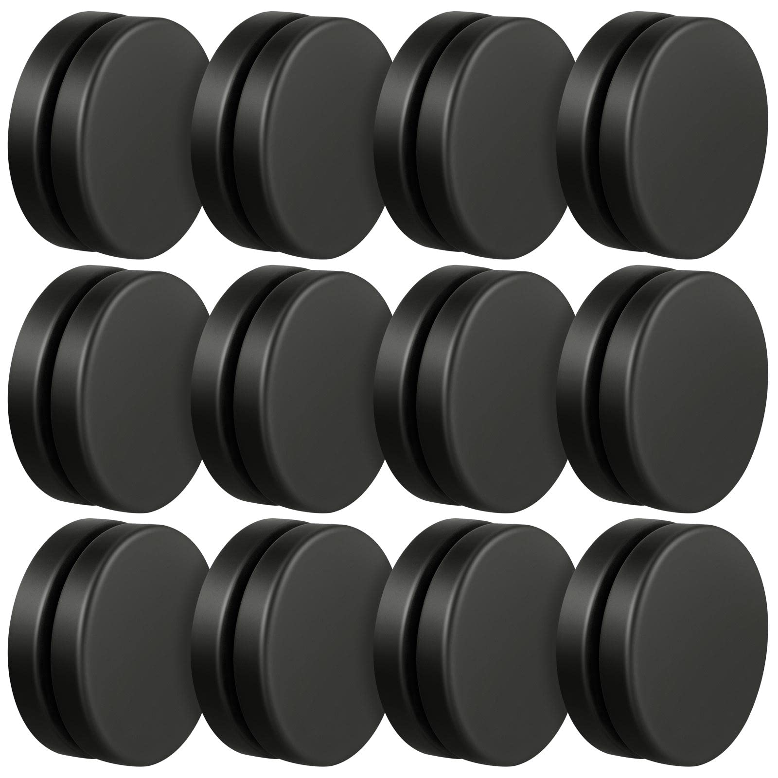 Jetec 6 Pairs Waterproof Magnetic Shower Curtain Weights - Prevent Curtain Liner from Blowing, No Sew Round Tablecloth Magnets for Bathroom, Kitchen & Outdoor Use (Black)