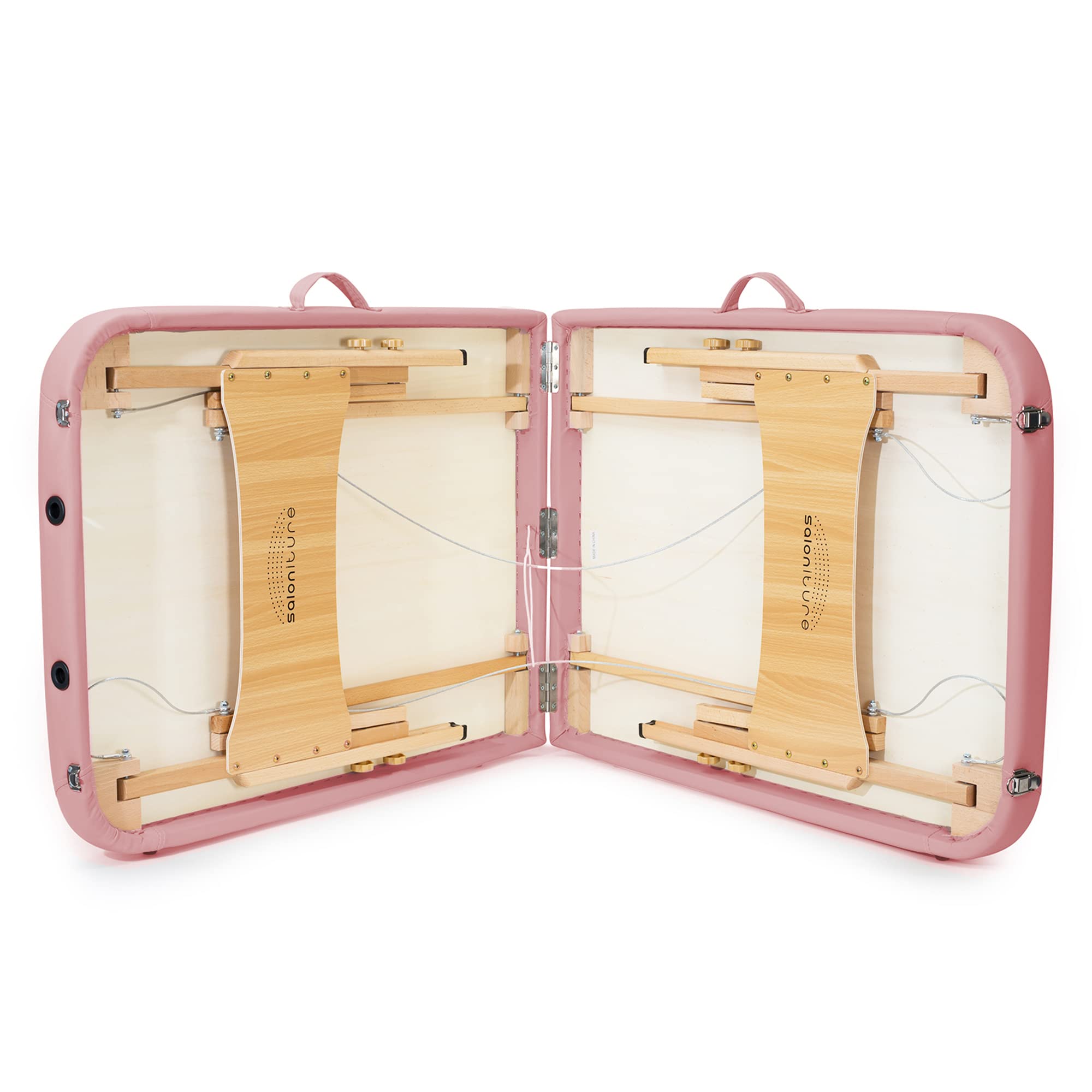 Saloniture Basic Portable Folding Massage Table for Home & Professional Use - Lightweight Pink Spa Bed for Massage Therapy, Acupuncture, and Beauty Treatments
