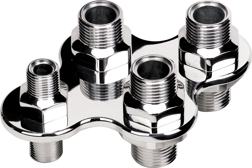 Billet Specialties 66920 4-Port AC & Heater Hose Bulkhead Fitting - Universal HVAC System Connector for Car, Truck & RV Air Conditioning Installation & Repair