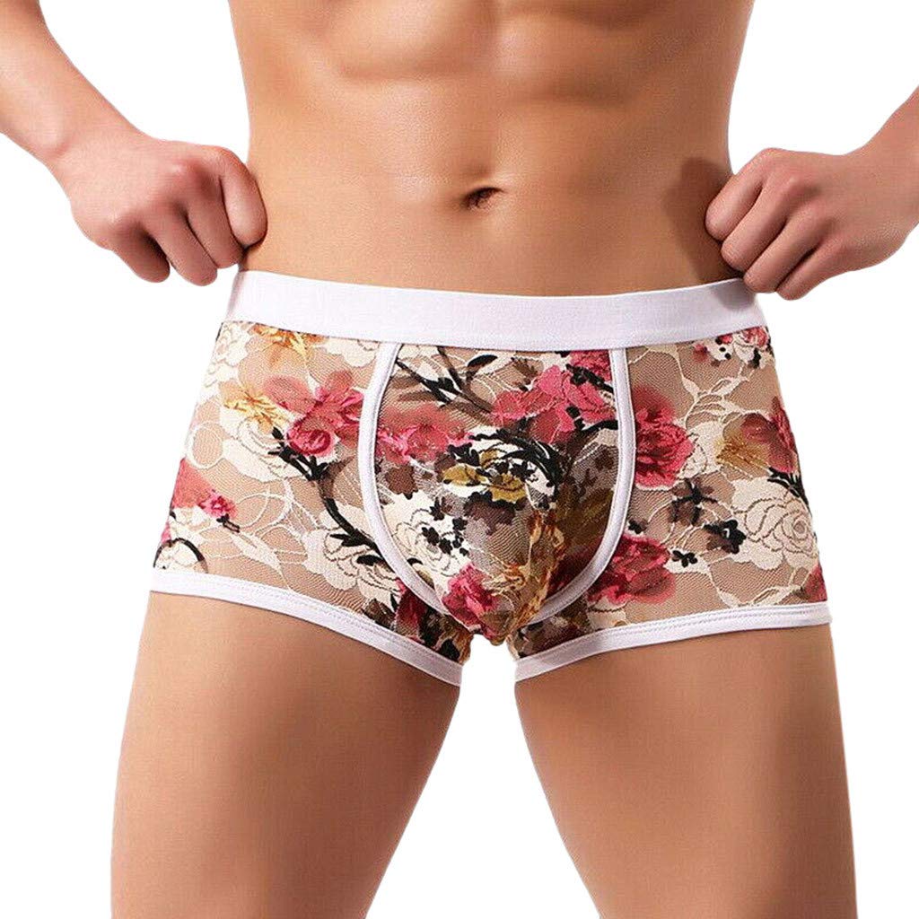Sexy Lace Boxer Briefs for Men - Breathable Lingerie Underwear with Comfortable Fit | Perfect for Valentine's Day, Role Play & Romantic Nights