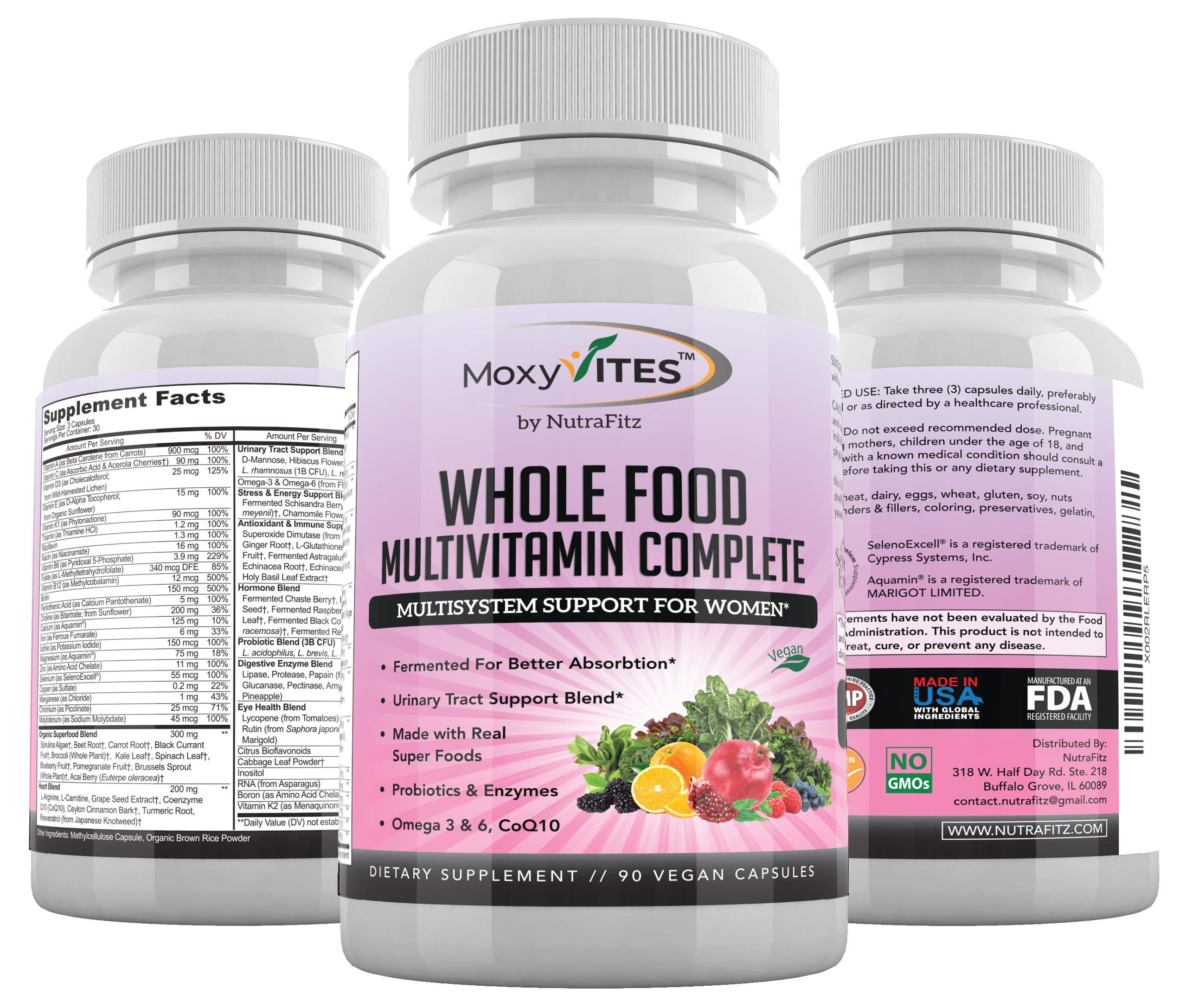 Best Organic Multivitamin for Women with Iron - 44 Whole Food & Fermented Nutrients - Daily Vegan Vitamin Supplement for Complete Multisystem Support - 90 Non-GMO Capsules - Boost Energy & Immunity for Active Lifestyles, Pregnancy, and Post-Workout Recovery