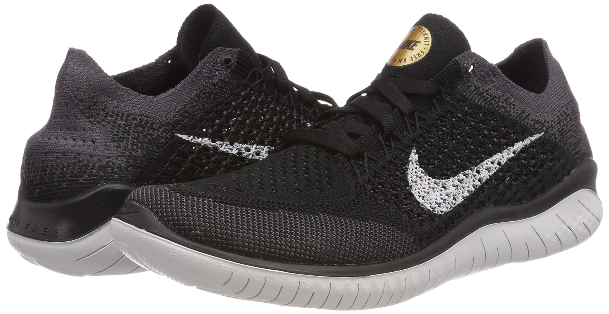 Nike Women's Free RN Flyknit Running Shoes - Black/Vast Grey/Metallic Gold - Size 5.5 B (M) - Lightweight & Breathable for Jogging, Gym Workouts & Daily Wear