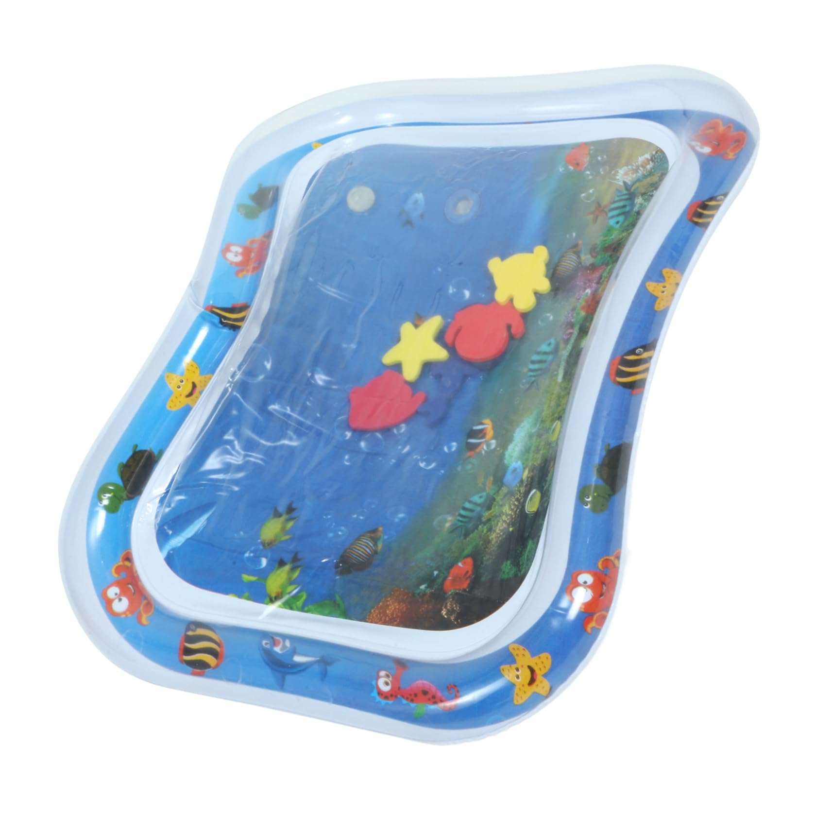 COOLHIYA Baby Water Play Mat - Non-Toxic PVC Water Cushion for Newborns & Toddlers | Sensory Development Toy for Tummy Time & Floor Play | Blue