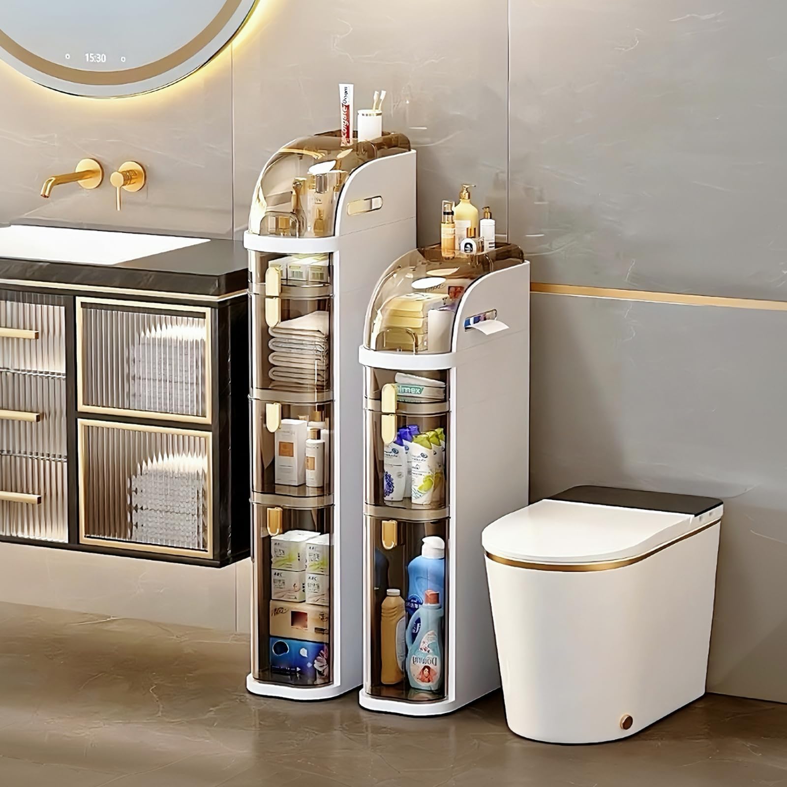 4-Tier Narrow Bathroom Storage Cabinet - 7.1