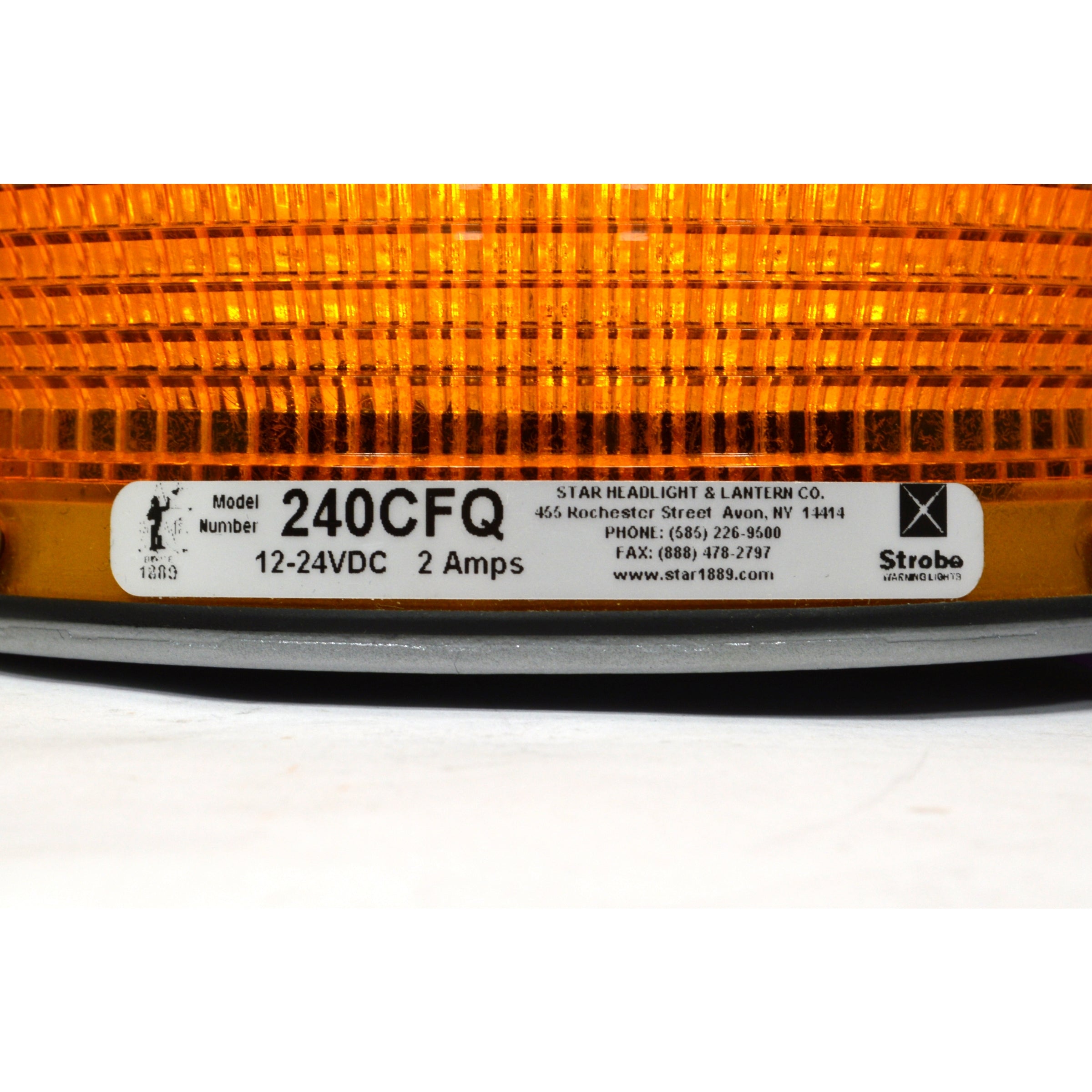 New in Box STAR WARNING SYSTEMS Model 240CFQ Orange Amber Strobe Light - Emergency Vehicle Safety Warning Light for Trucks, Construction & Roadside Work