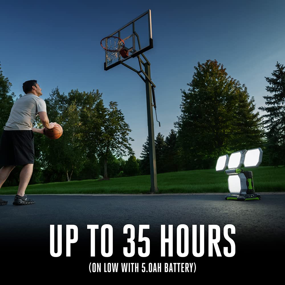 EGO LT1000 56V Cordless LED Work Light - 10,000 Lumens, 5 Brightness Levels, Opaque Diffuser - Battery & Charger Sold Separately (Gray) - Perfect for Construction Sites, Camping, Emergency Lighting, and Outdoor Events