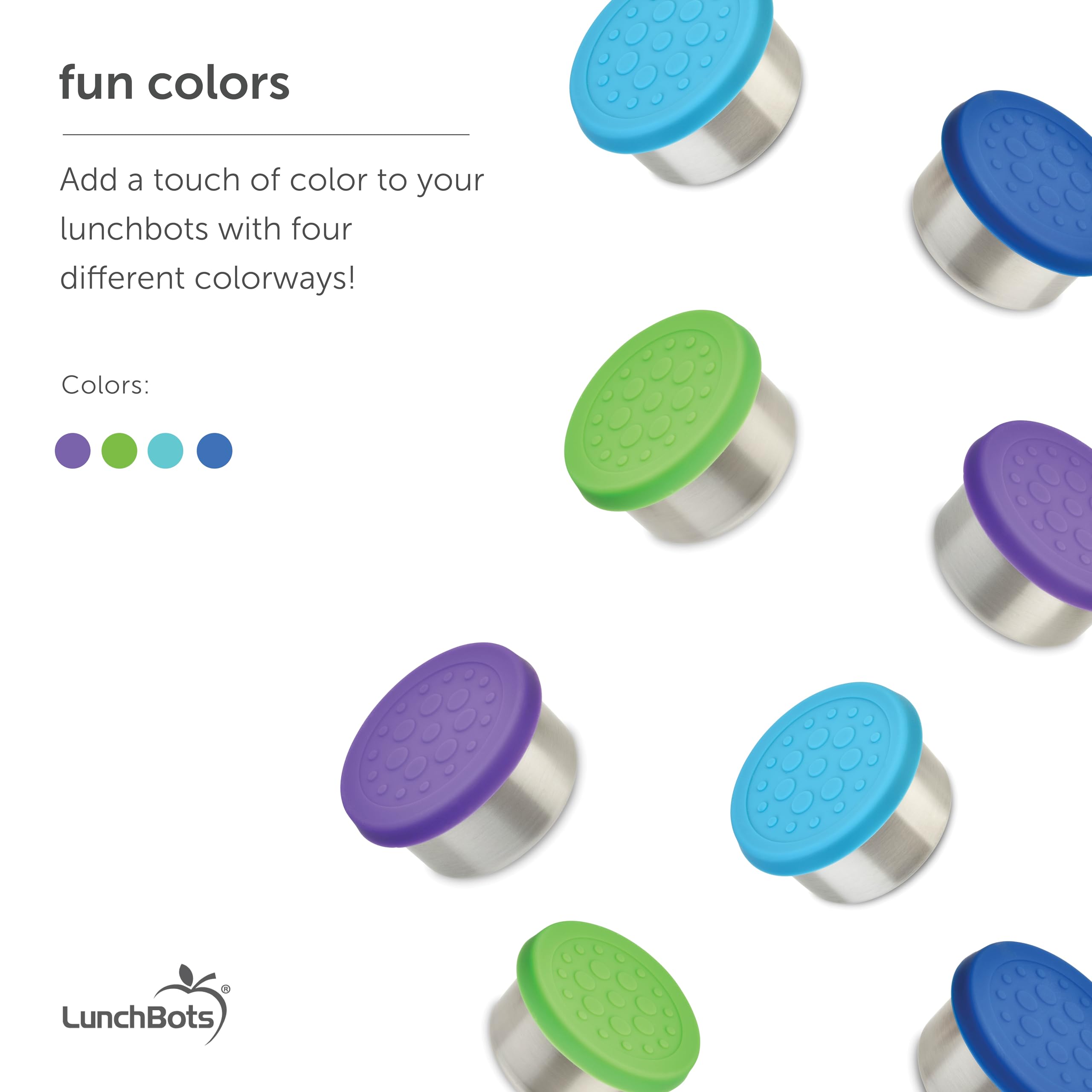 LunchBots 2.5 oz Stainless Steel Condiment Containers with Silicone Lid - Perfect for Salad Dressings, Dips, Sauces & Snacks | Leak-Proof, BPA-Free | Fits Lunch Boxes & Bento Boxes (Set of 2, Purple) | Ideal for Picnics, School Lunches & On-the-Go Meals