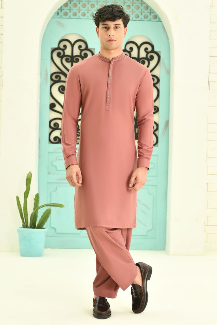 Stylish Blended Red Shalwar Kameez by J. Junaid Jamshed | Traditional Pakistani Dress for Weddings & Festivals