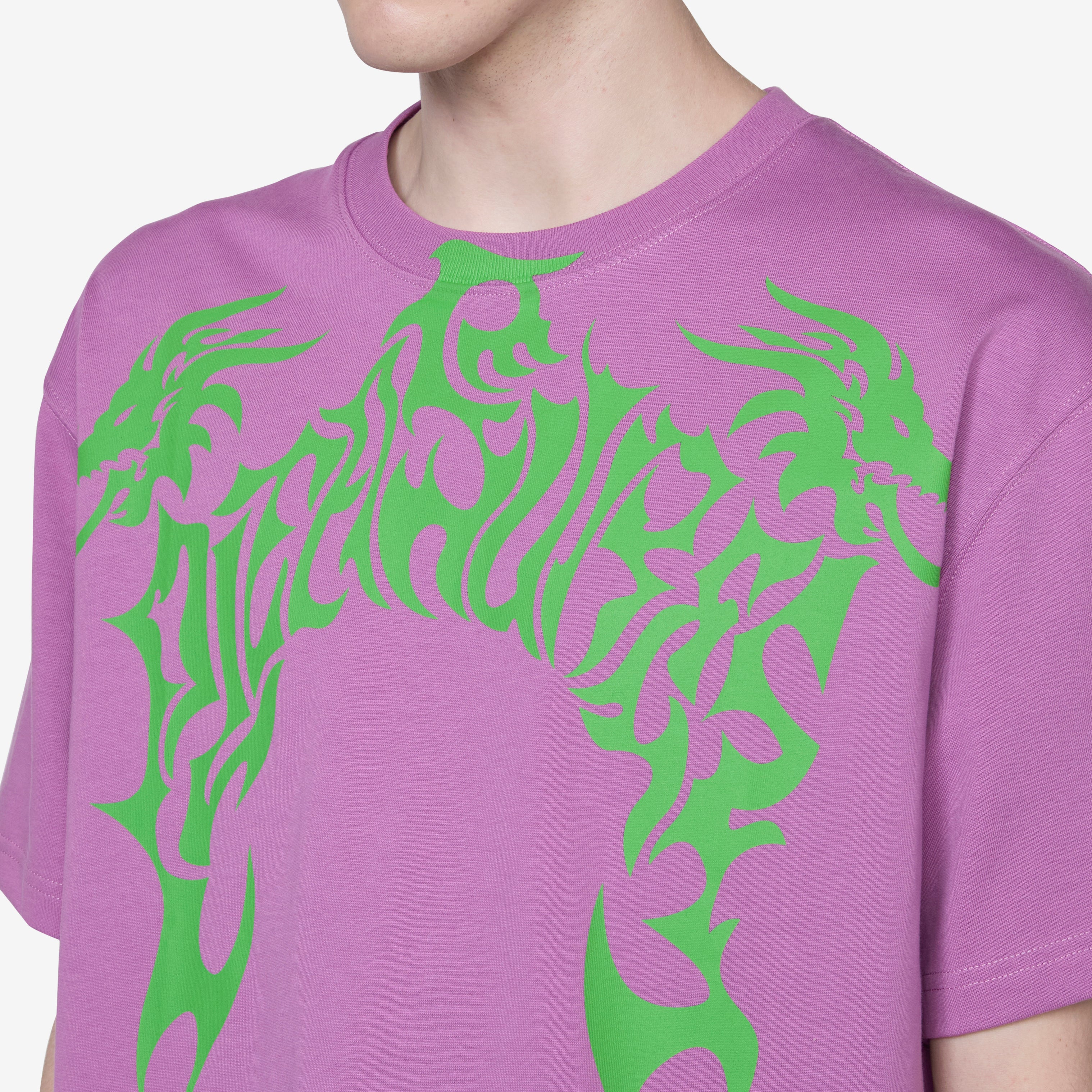 Premium Dragon Heavyweight T-Shirt for Men - Soft Cotton Purple Graphic Tee - Perfect for Casual Wear, Gym, and Street Fashion
