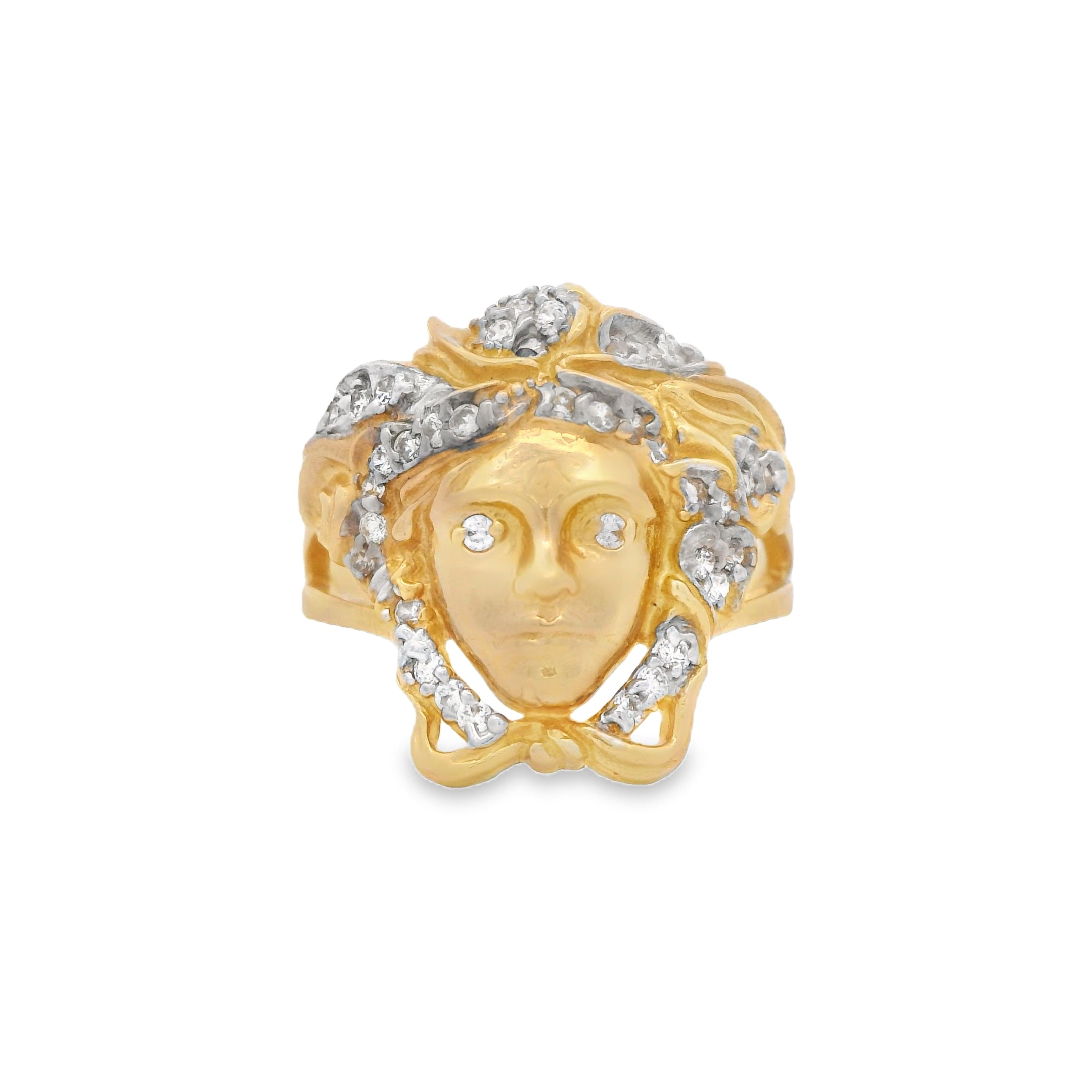 14K Gold CZ Medusa Ring for Women - Elegant Snake Design Fashion Jewelry Gift for Her | Perfect for Parties, Weddings & Special Occasions