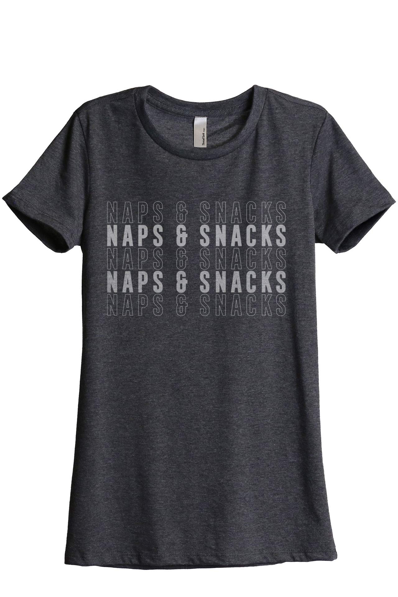 Thread Tank Naps and Snacks Women's Relaxed Fit Casual T-Shirt - Soft Comfortable Tee for Lounge, Sleepwear & Everyday Wear