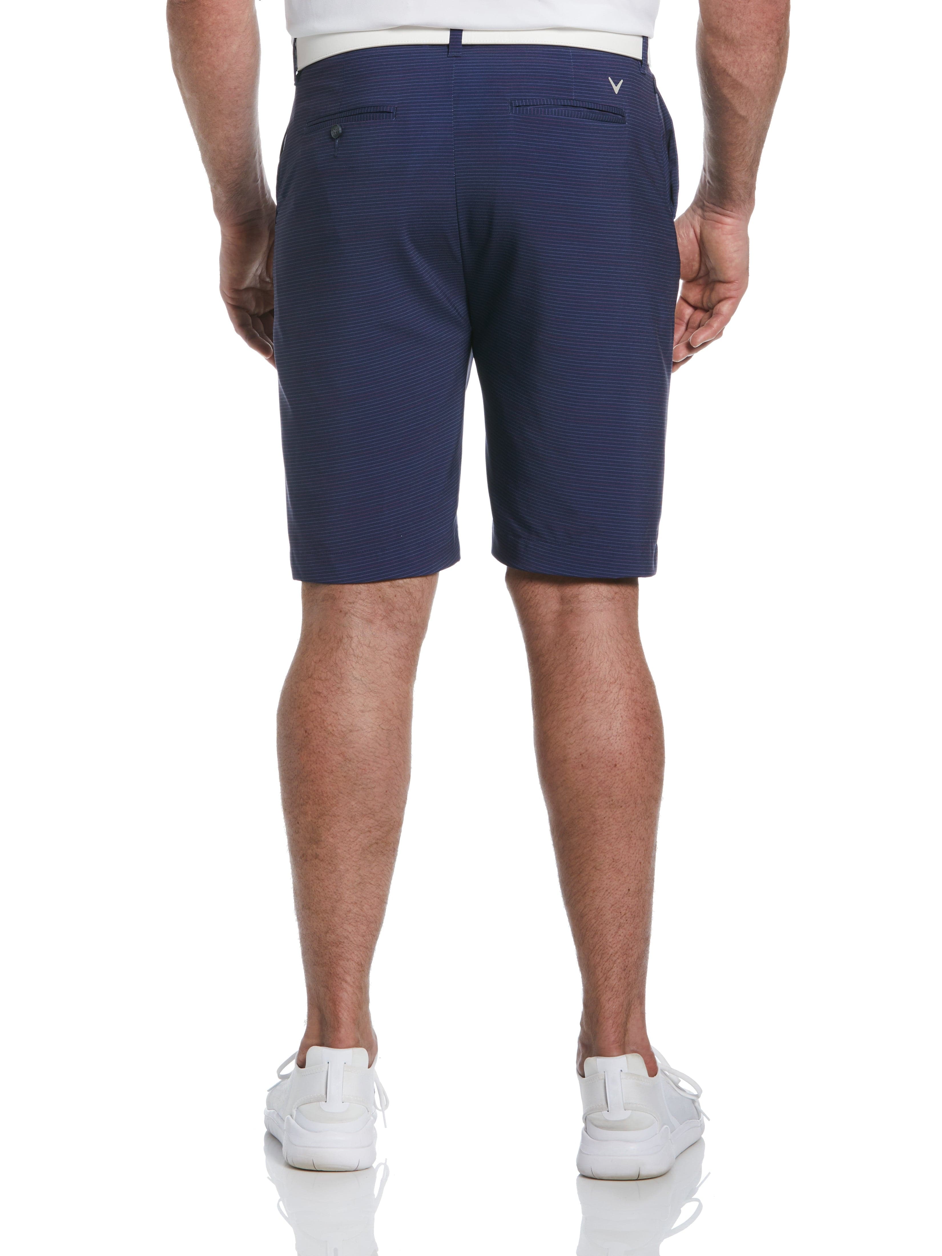 Big & Tall Flat Front Space Dye Fine Line Print Ergo Golf Shorts for Men - Comfortable Stretch Fabric with Moisture Wicking Technology - Perfect for Golf, Casual Wear & Summer Outdoor Activities
