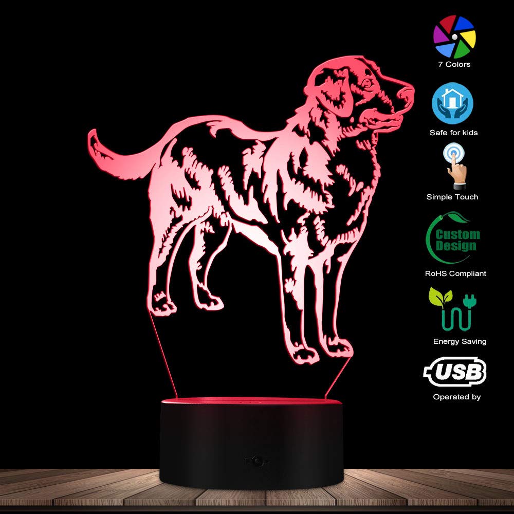 3D Swiss Bernese Mountain Dog LED Night Light - Modern Pet-Themed Home Decor for Bedroom, Nursery & Living Room - Cute Puppy Sleep Light for Kids & Dog Lovers