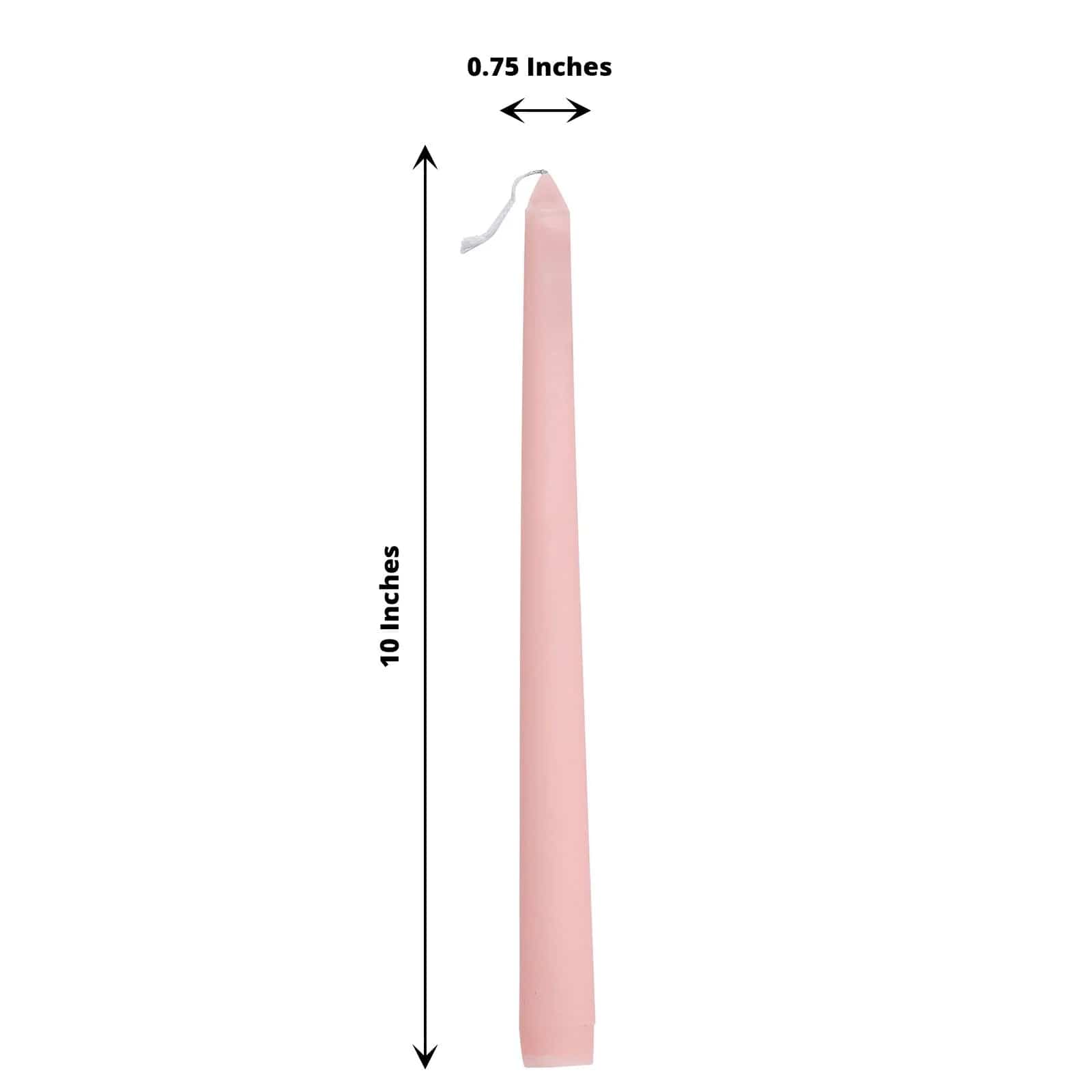 12-Pack Premium 10-Inch Taper Candles for Dining Table, Wedding Decor, and Romantic Ambiance - Long-Lasting Dripless Wax Candles for Home & Events