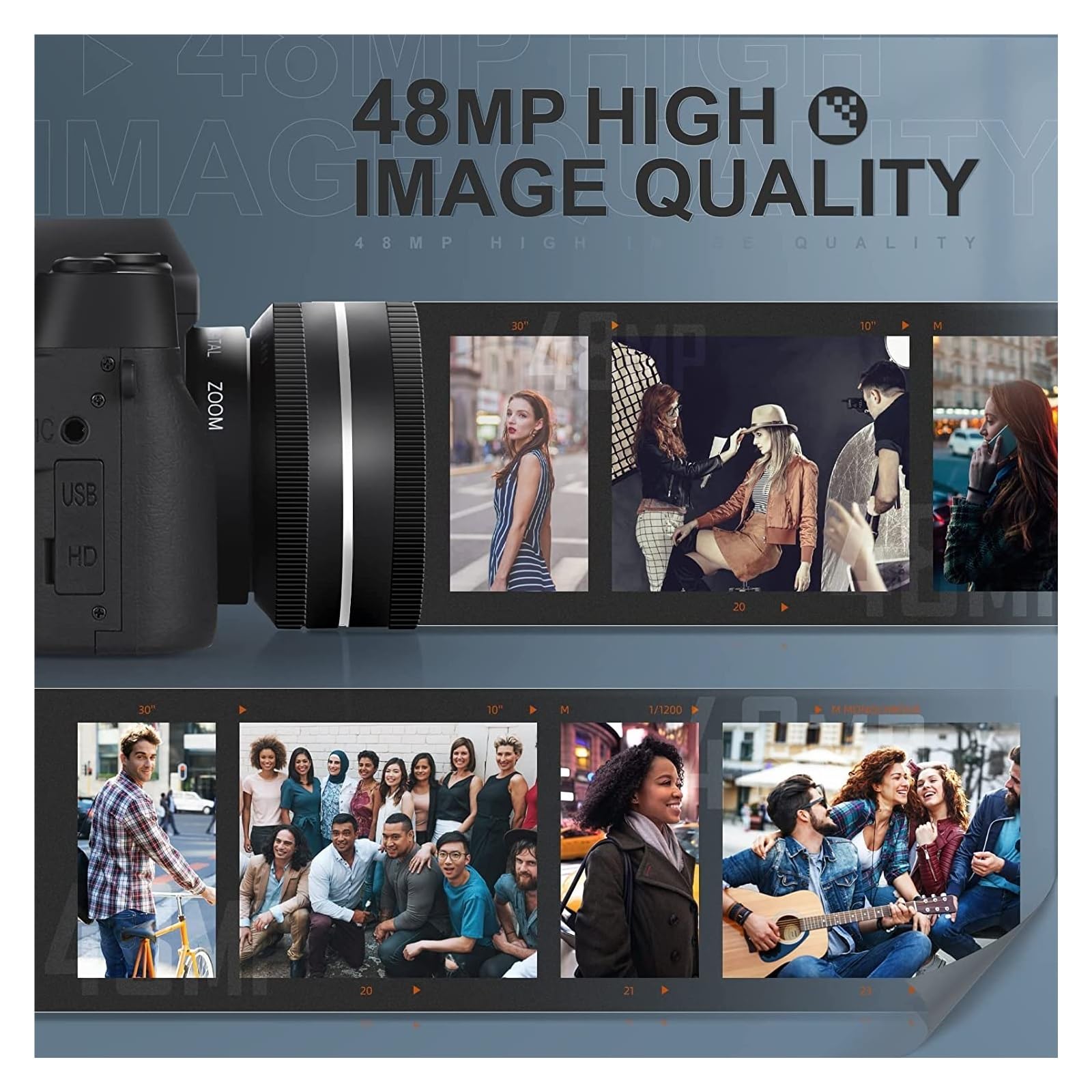4K WiFi Vlog Camera - 48MP Digital Camcorder with Flip Screen for Travel & YouTube