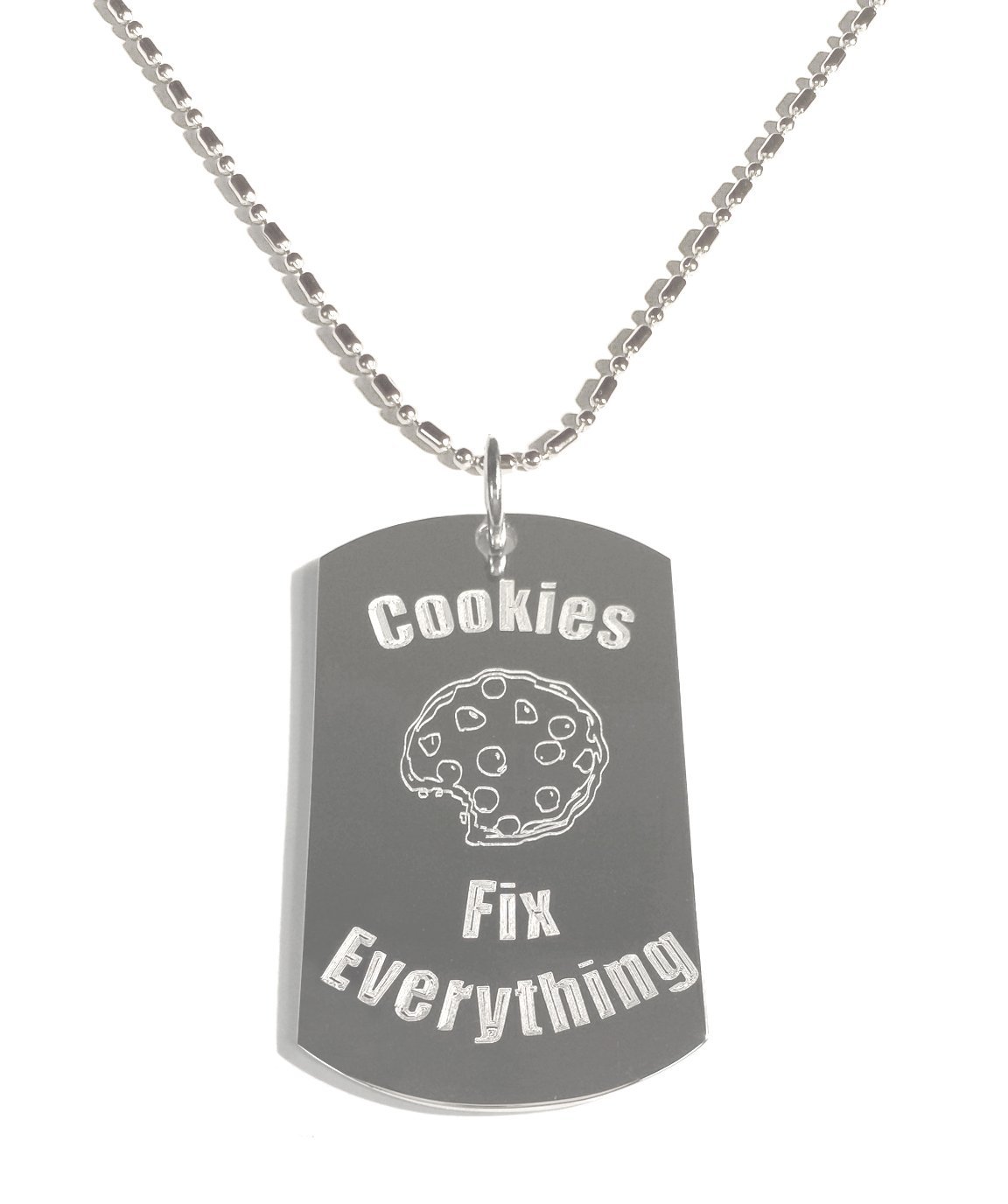 Shark Cookies Fix Everything Hat - Stylish Military Dog Tag Luggage Chain Necklace for Men | Perfect for Travel, Outdoor Adventures & Punk Fashion Accessories