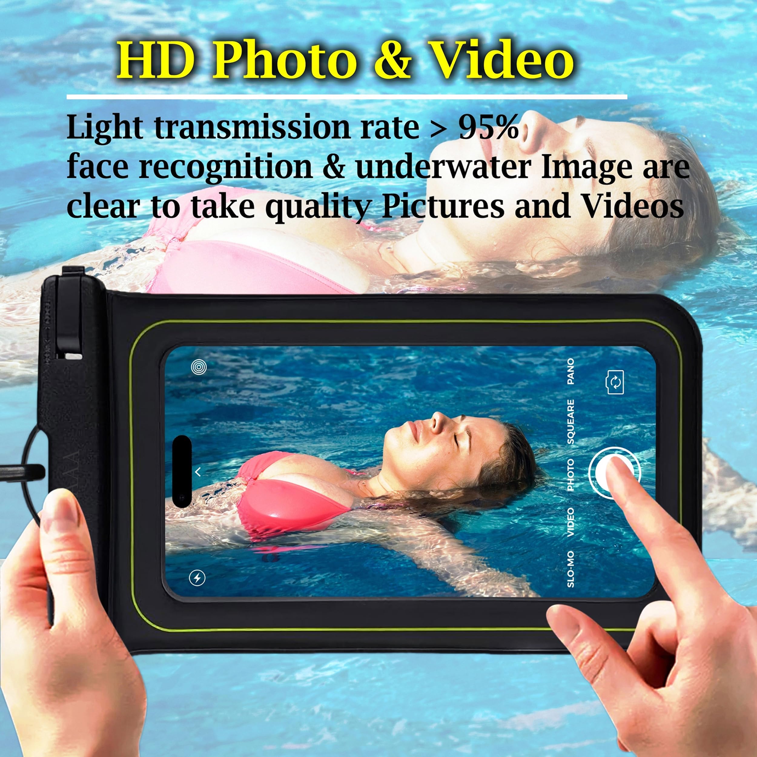 Large IP68 Waterproof Phone Pouch - Floating Dry Bag Case for iPhone & Android (1 Pack) with Detachable Lanyard - Perfect for Swimming, Boating, Beach & Water Sports