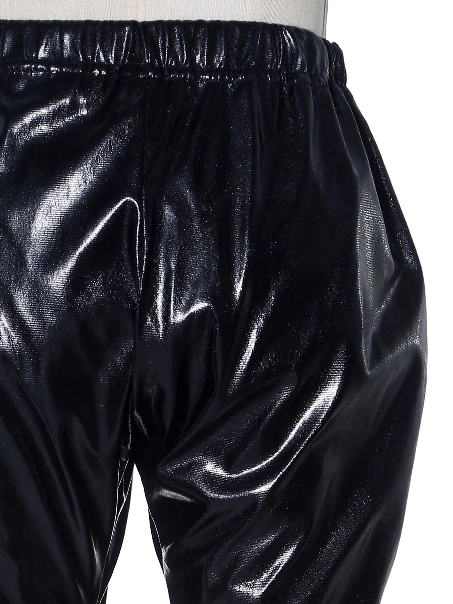 Easyforever Shiny Metallic Dance Harem Pants for Girls & Boys - Stretchy Athletic Tights for Jazz, Hip Hop, Latin & Ballet - Perfect for Dance Class, Performances & Costumes