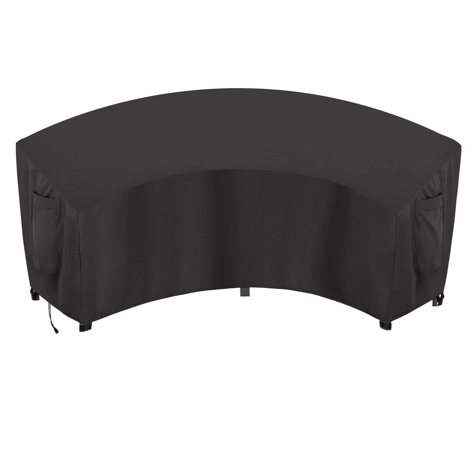 OutdoorLines Waterproof & UV Resistant Curved Sectional Sofa Cover - Heavy Duty Windproof Patio Furniture Protector for Deck, Lawn & Backyard (120