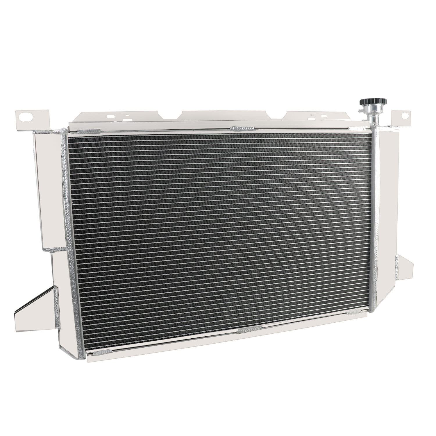 3 Row Aluminum Radiator Shroud Fan Relay Kit for 1985-1997 Ford Bronco F150 F250 F350 Super Duty F53 with 5.0L 5.8L 7.3L V8 Engine - Heavy Duty Cooling Upgrade for Off-Road & Towing