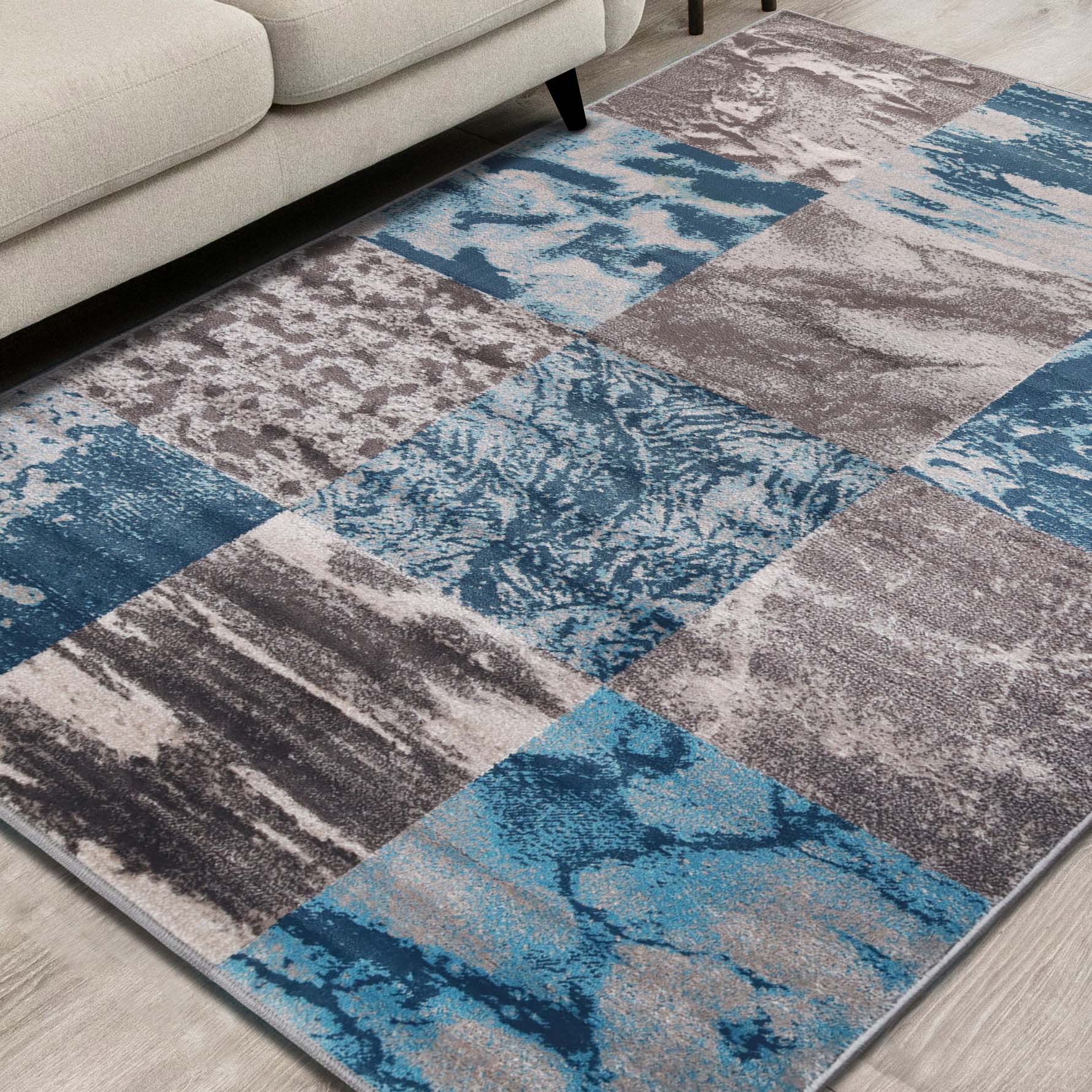 Brentwood Modern Abstract Indoor Area Rug - Soft Non-Slip Living Room Carpet for Bedroom, Dorm & Home Decor