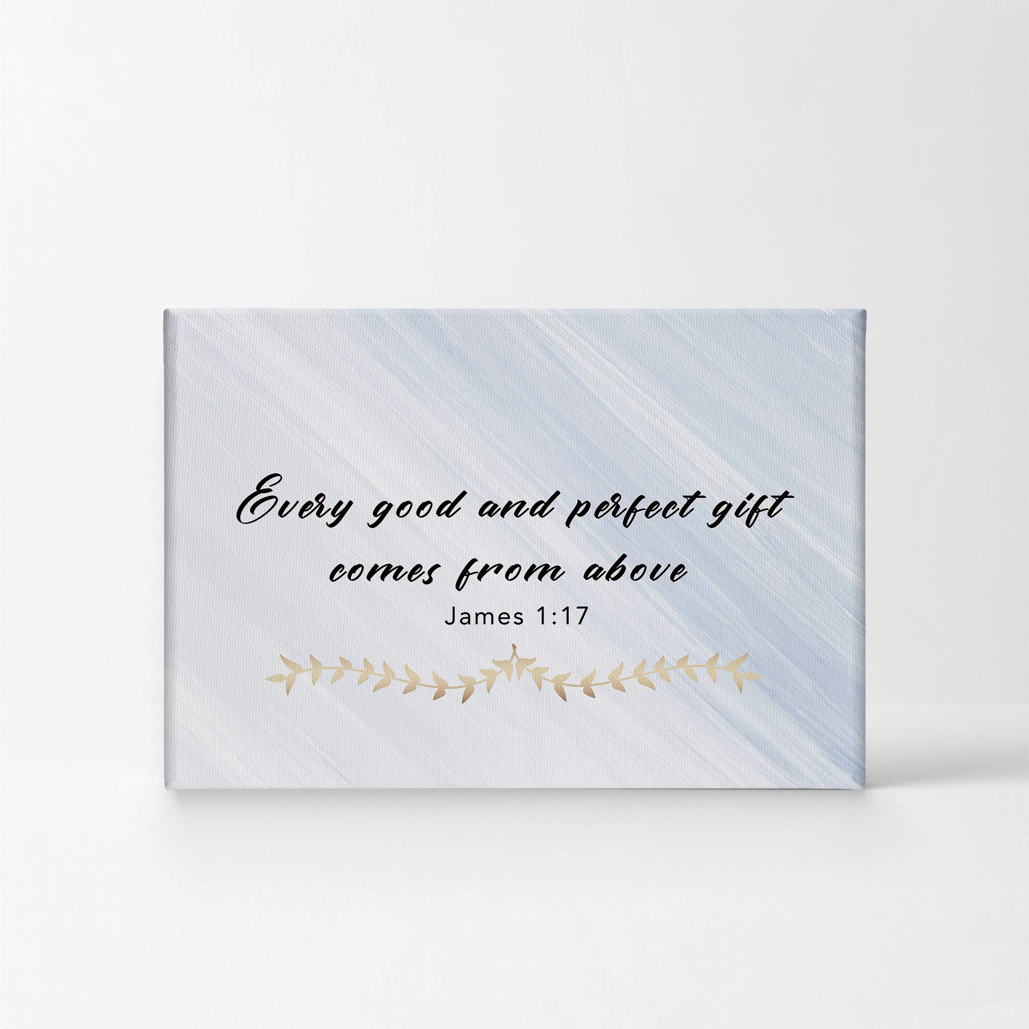Smile Art Design James 1:17 Scripture Wall Art - 30x40 Inch Christian Canvas Print with Bible Verse, Religious Inspirational Gift for Home Decor (Made in USA, Ready to Hang) - Perfect for Church, Prayer Room & Christian Family Housewarming