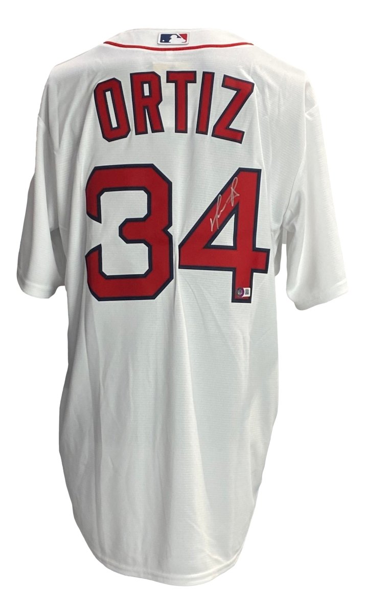 David Ortiz Autographed Boston Red Sox White Nike Baseball Jersey - Authentic Signed Memorabilia for Fans & Collectors - Perfect for Display, Gifting, and Game Day