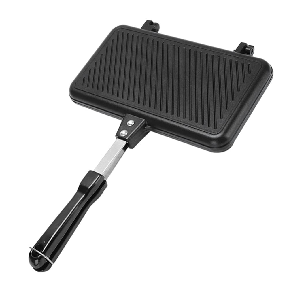 Kichvoe Double-Sided Non-Stick Sandwich Maker - Electric Panini Press & Waffle Iron for Breakfast, Grilled Cheese, Toast - Perfect for Home, Office & Camping (Black)