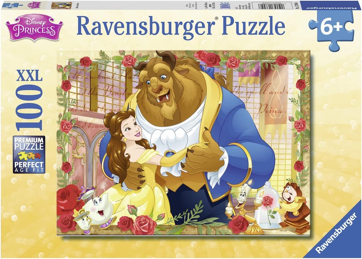 Ravensburger Disney Beauty and the Beast 100-Piece XXL Puzzle for Kids & Adults Ages 6+ - Fun Family Activity, Birthday Gift for 6-Year-Olds, Classroom Educational Toy