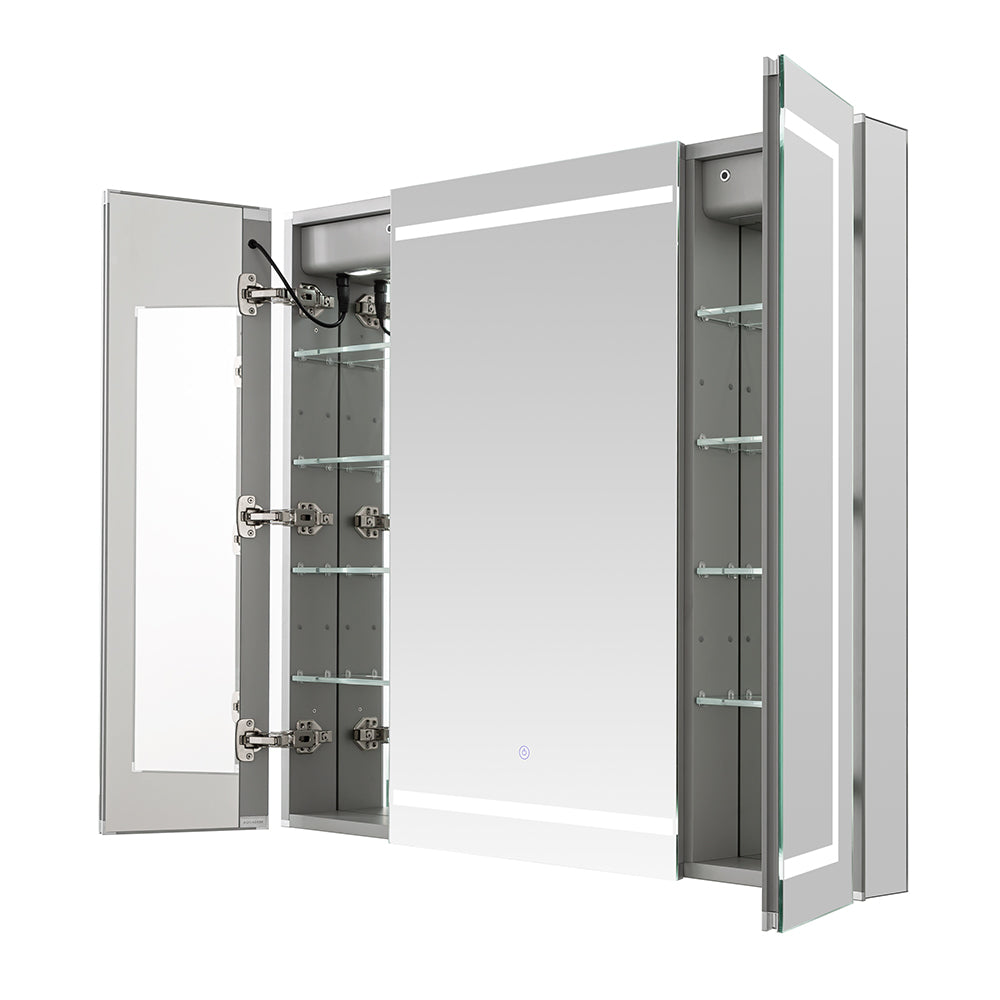 Aquadom Royale Plus 40x30 Inch LED Lighted Bathroom Medicine Cabinet - Modern Mirror Storage with Adjustable Shelves for Bathroom, Bedroom & Vanity Organization