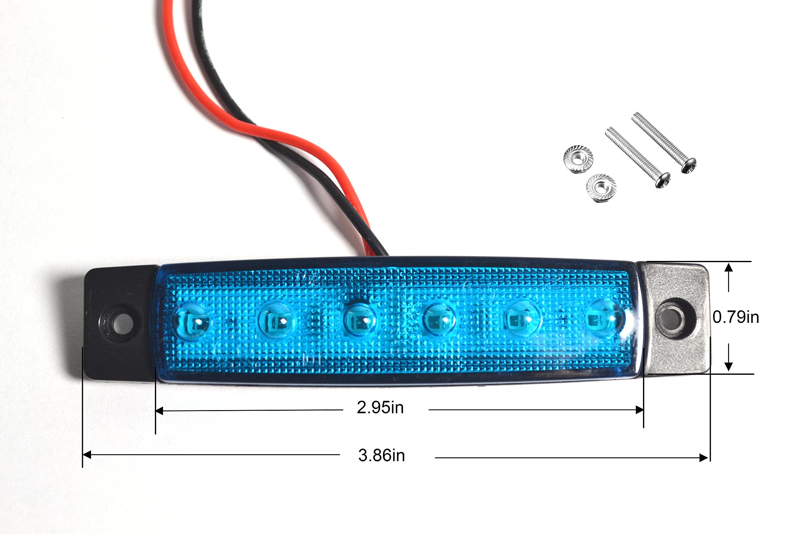 10pcs 3.8in LED Side Marker Lights, 12V Blue Front Rear Clearance Lights for Trucks & Trailers - Waterproof Tail Signal Parking Indicator Lights for Pickup RV Camper - Perfect for Night Driving & Vehicle Safety Enhancement