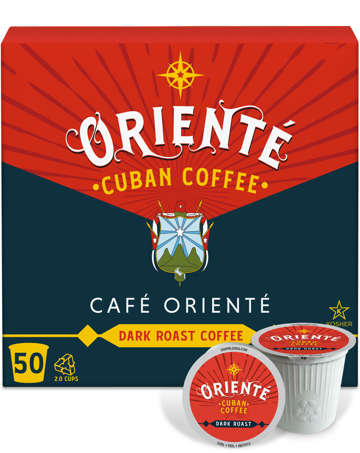 Premium Oriente Cuban Dark Roast Coffee Pods - 100% Arabica Single-Serve Capsules for Keurig & Nespresso Machines - Rich & Bold Flavor for Morning Energy or Afternoon Pick-Me-Up